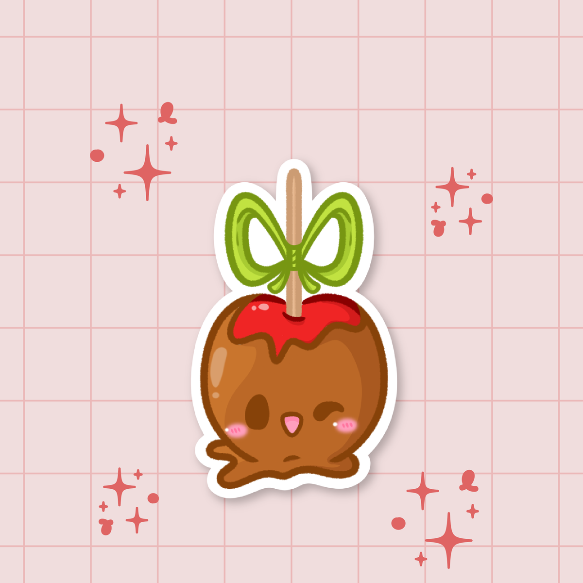 Caramel Apple Stick Die-Cut Sticker 🍎