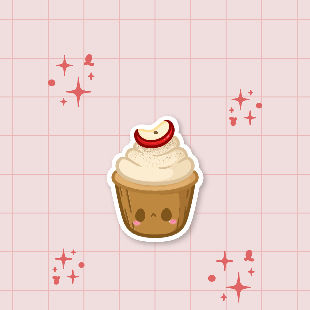 Apple Spice Cupcake Die-Cut Sticker 🍎