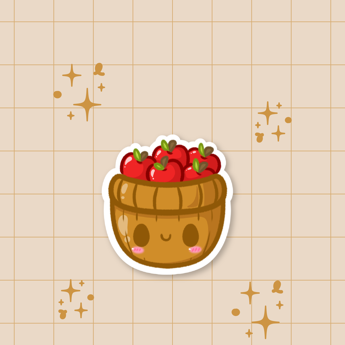 Autumn Vibes: Apple Basket Die-Cut Sticker 🍂
