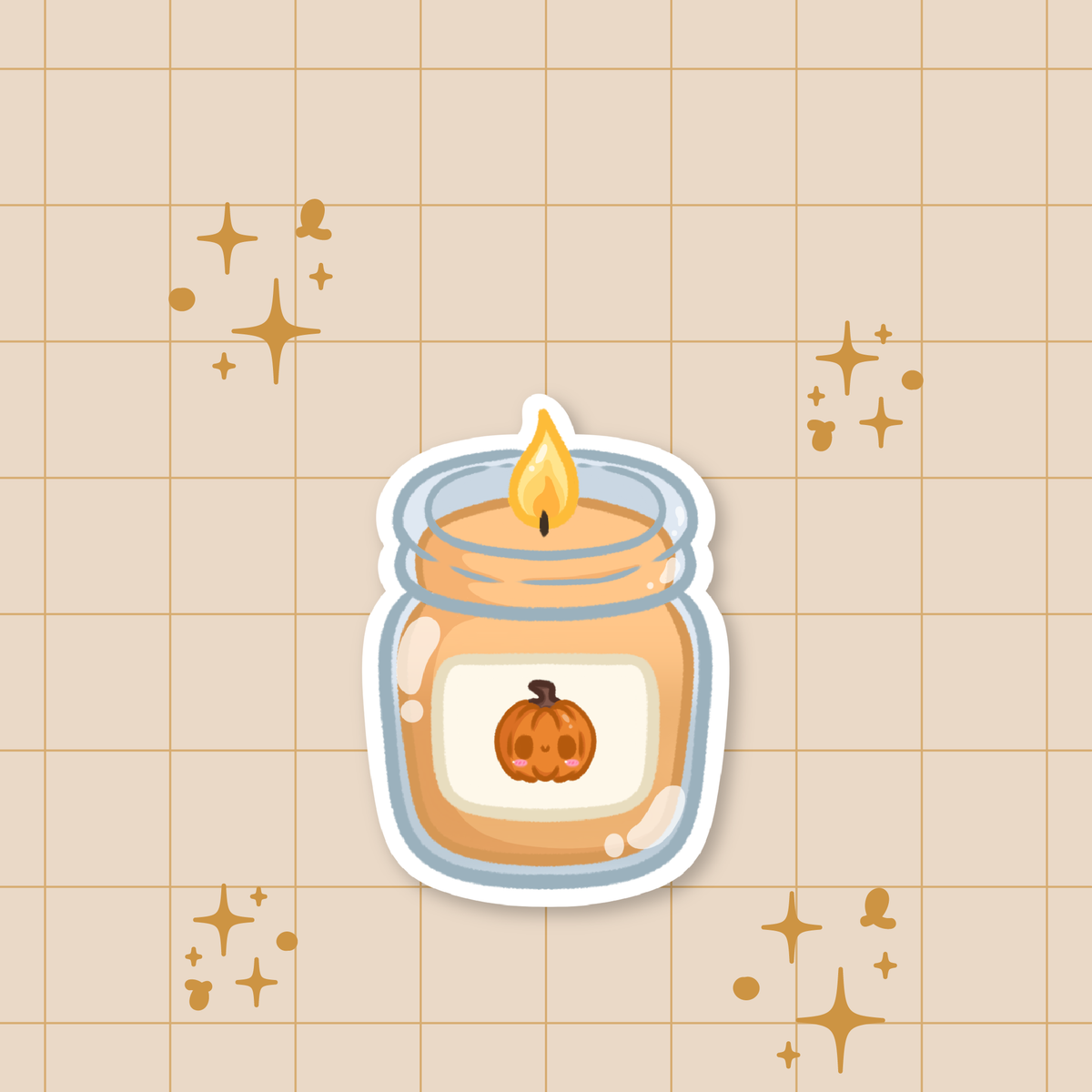 Ambiance automnale : Autocollant découpé en forme de bougie d'automne 🍂