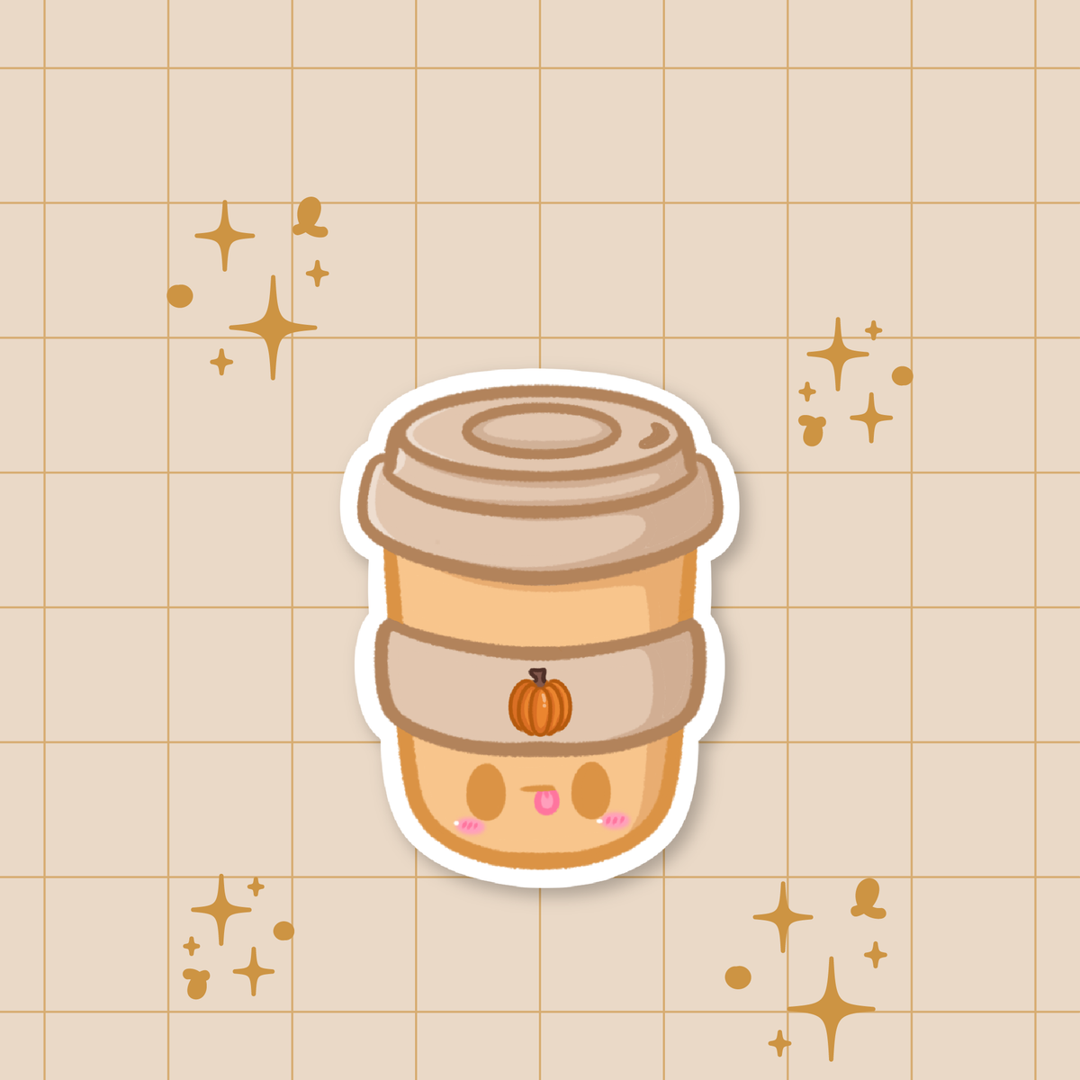 Autumn Vibes: Pumpkin Spice Latte Takekout Die-Cut Sticker 🍂
