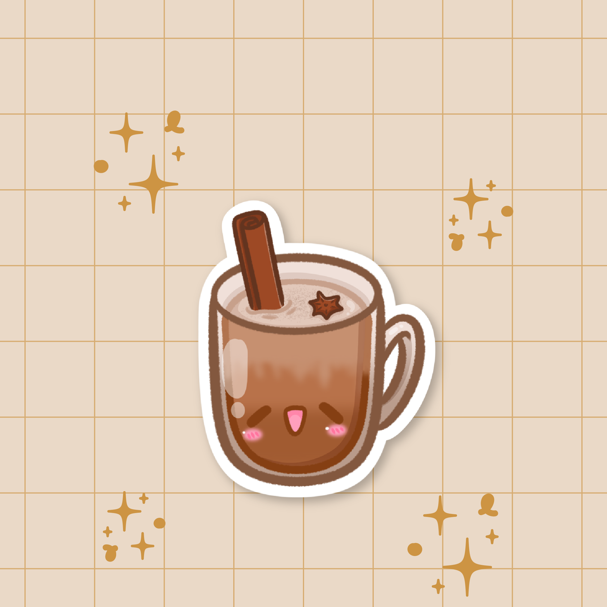 Autumn Vibes: Chai Latte Die-Cut Sticker 🍂