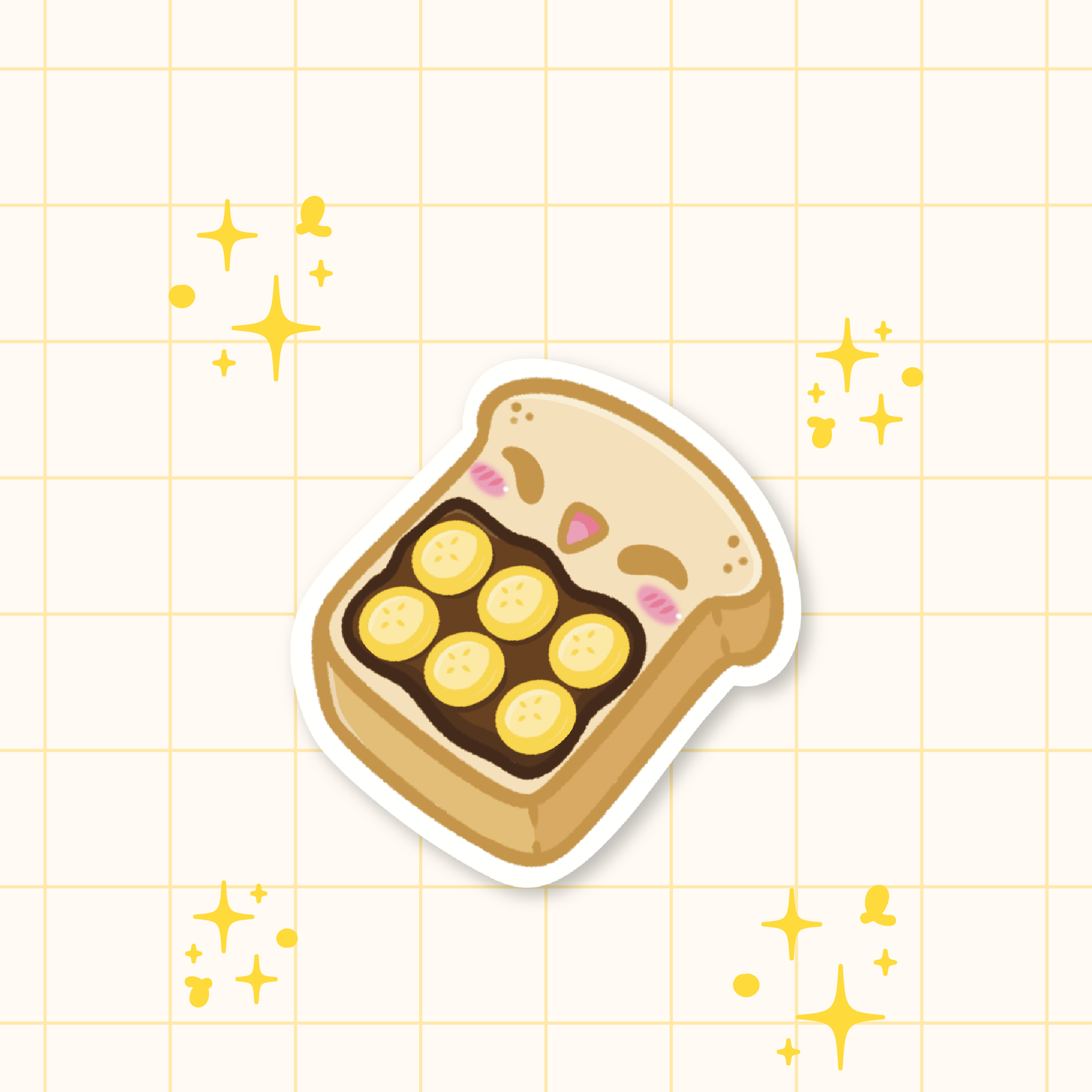 Banana and Nutella Toast Die-Cut Sticker 🍌
