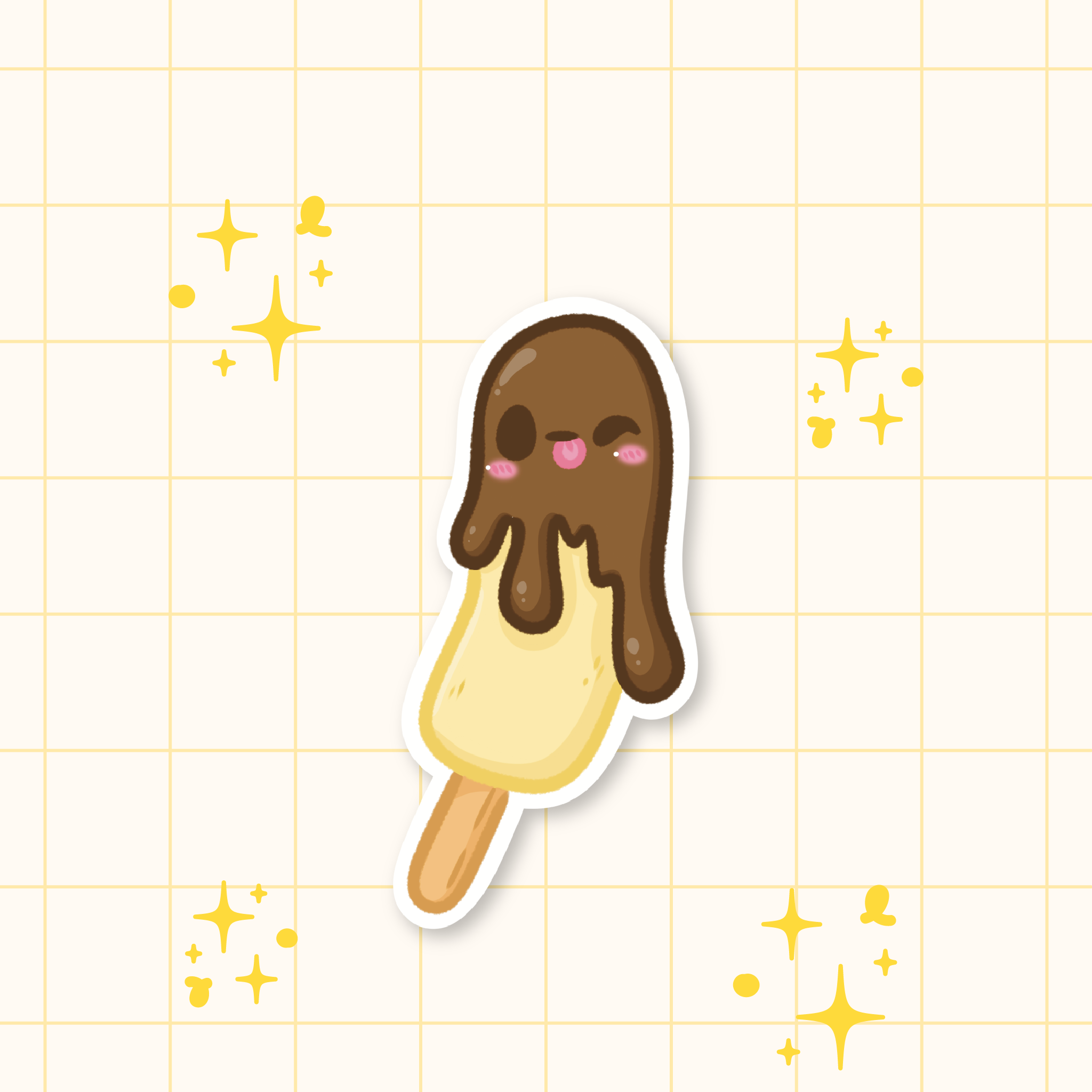 Frozen Chocolate Banana Popsicle Die-Cut Sticker 🍌