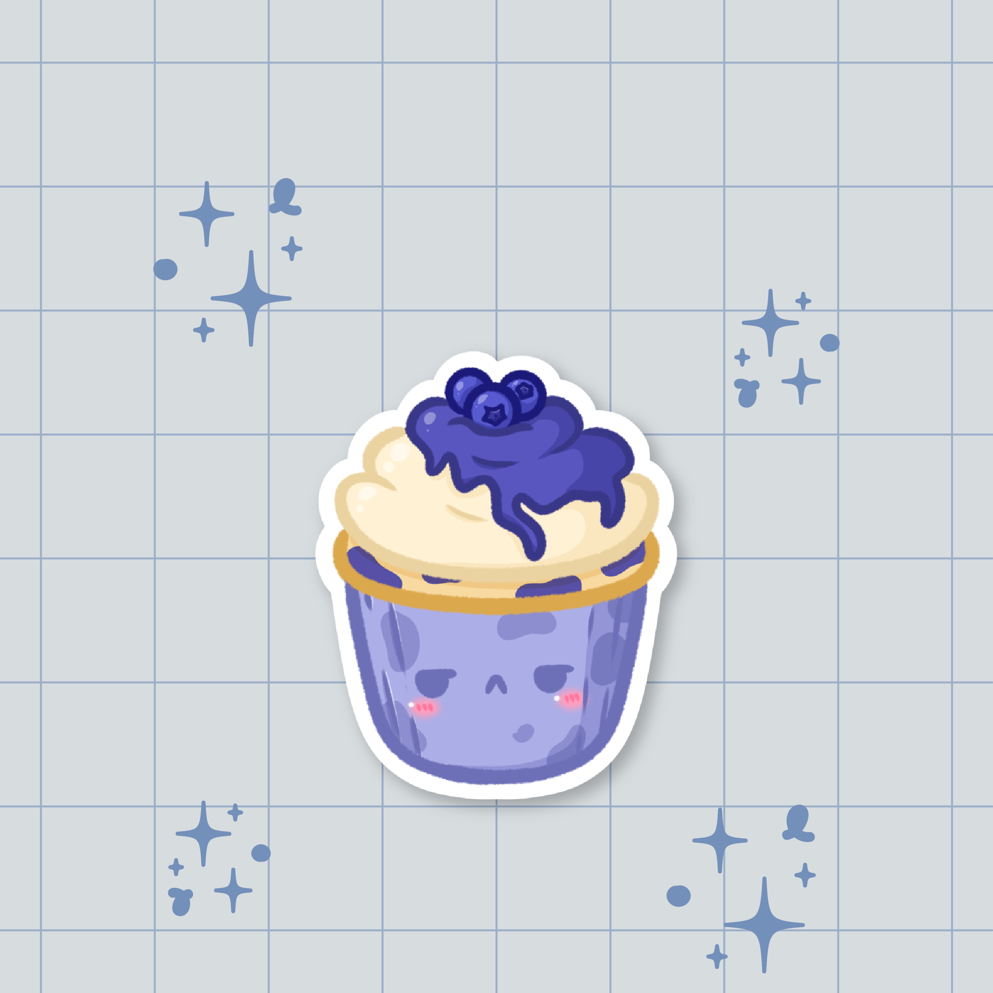 Blueberry Cupcake Die-Cut Sticker 🫐