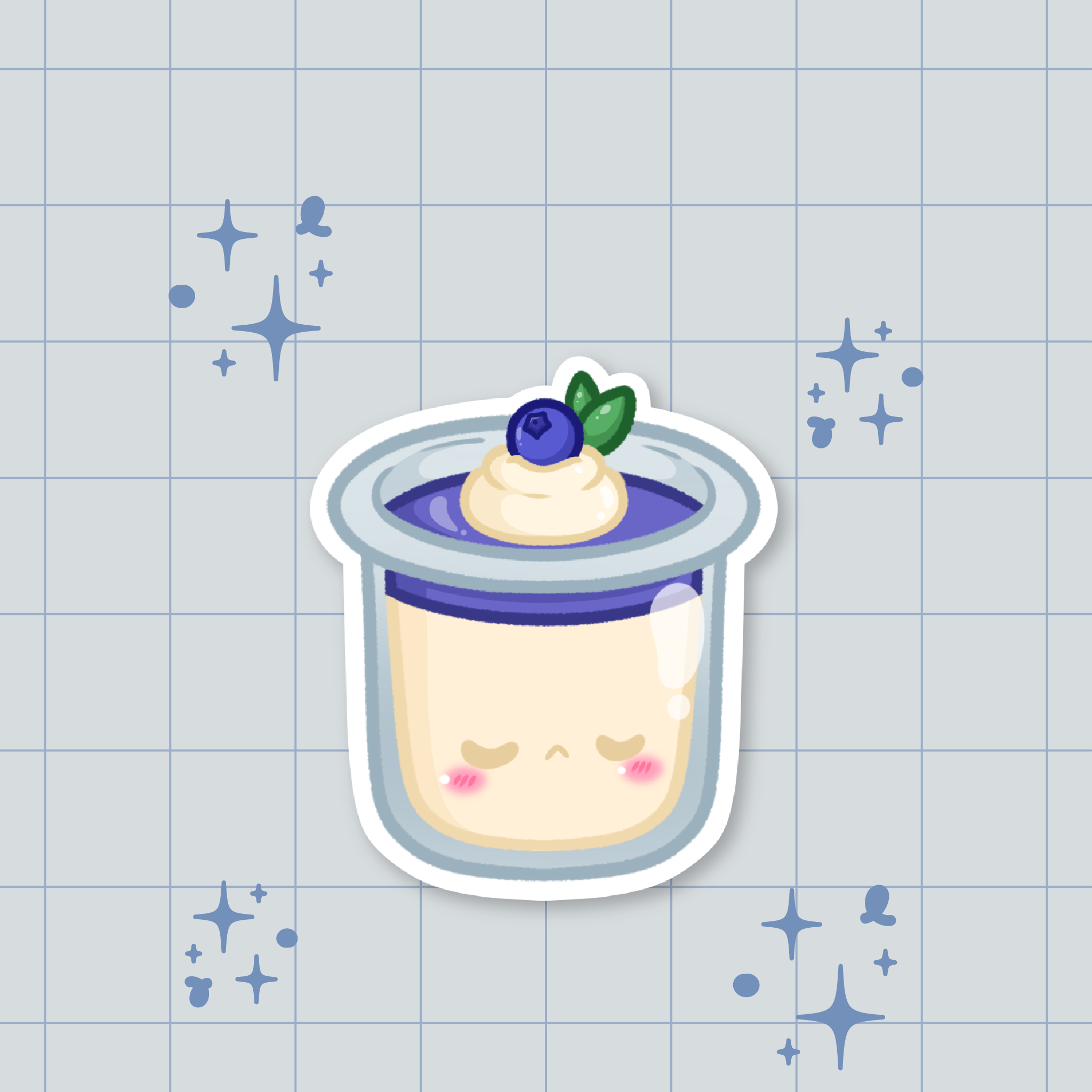 Blueberry Panacotta Die-Cut Sticker 🫐