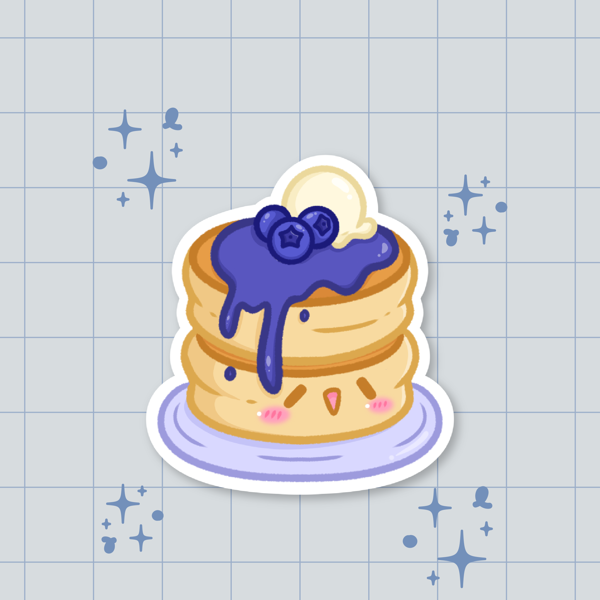 Blueberry Pancakes Die-Cut Sticker 🫐