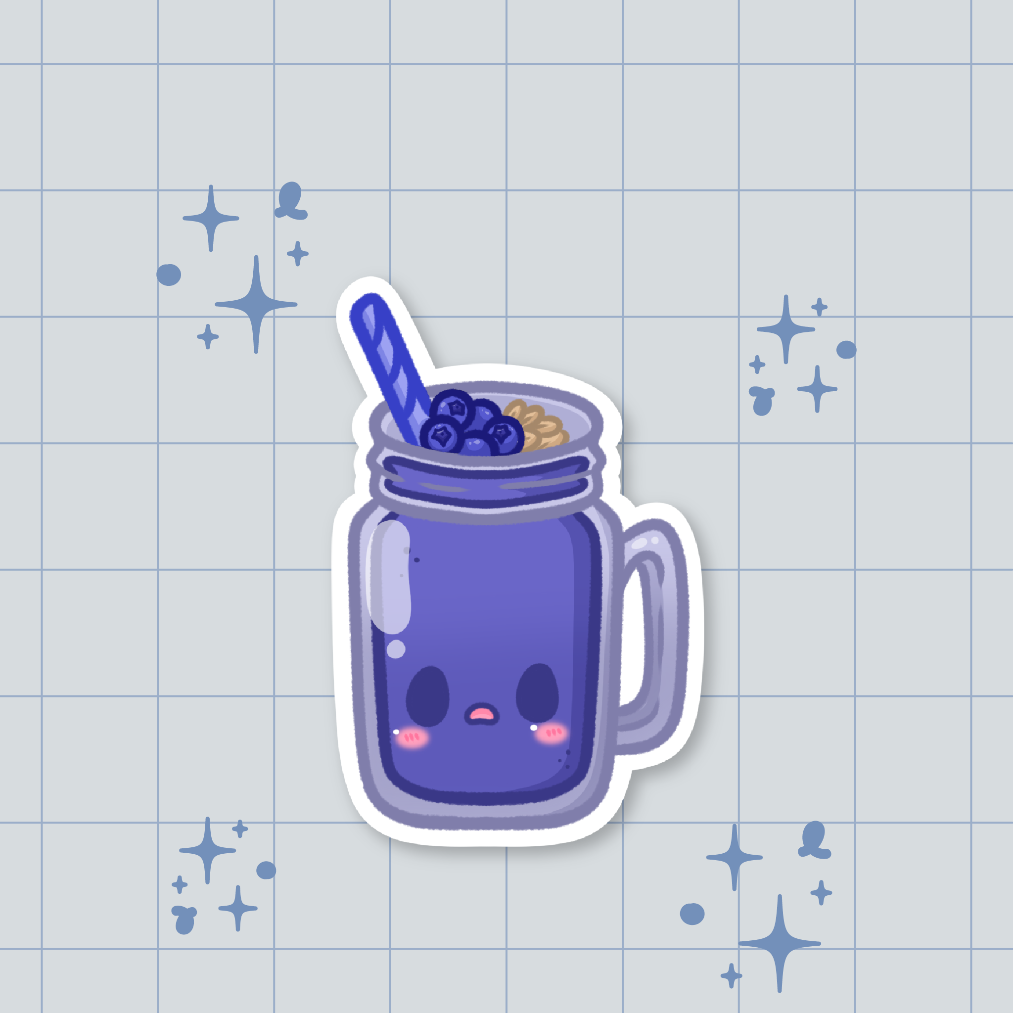 Blueberry Smoothie Die-Cut Sticker 🫐