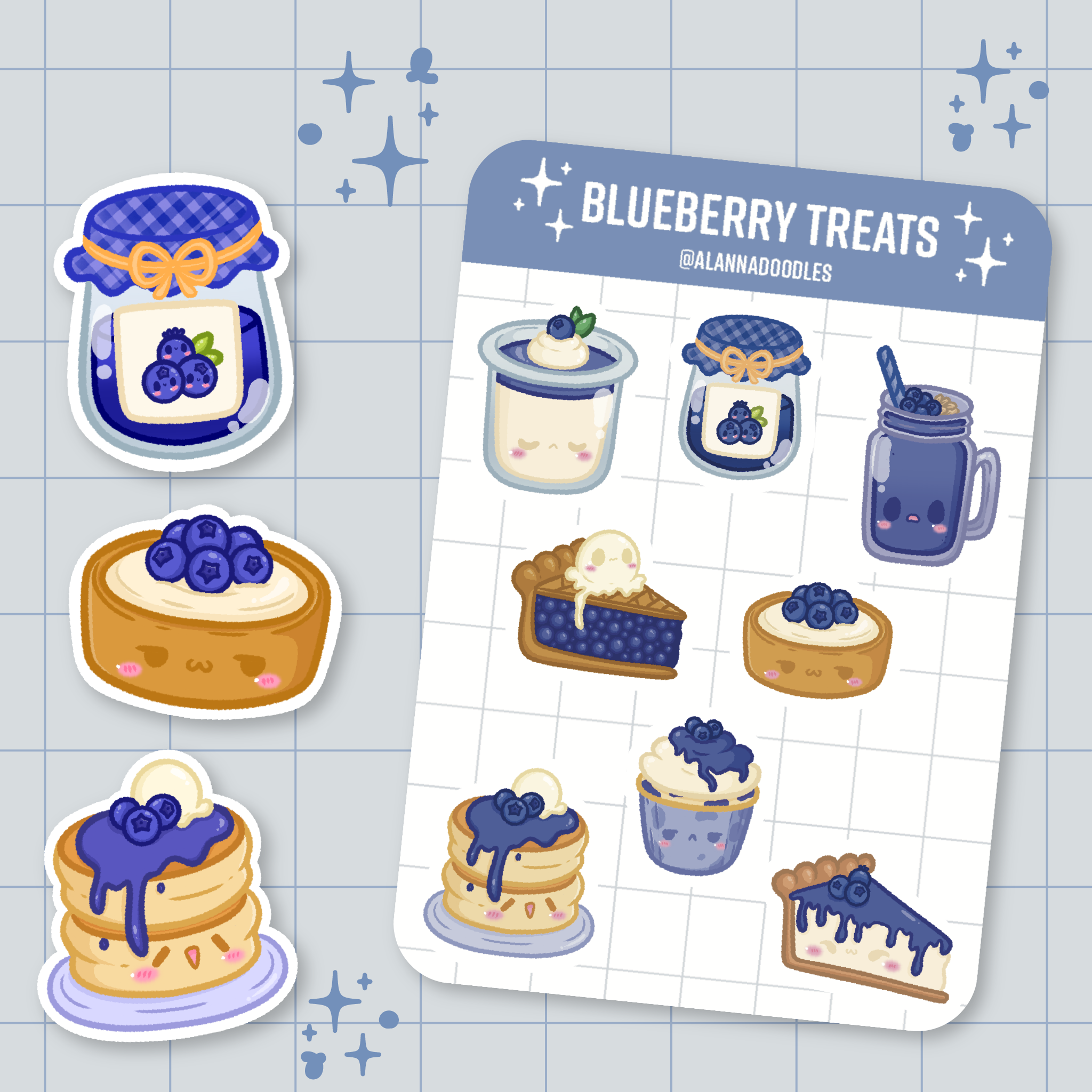 Blueberry Treats Sticker Sheet 🫐