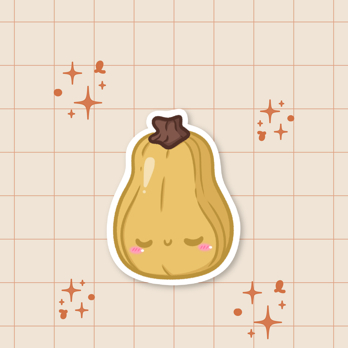 Pumpkin Buddies: Butternut Squash Die-Cut Sticker 🎃