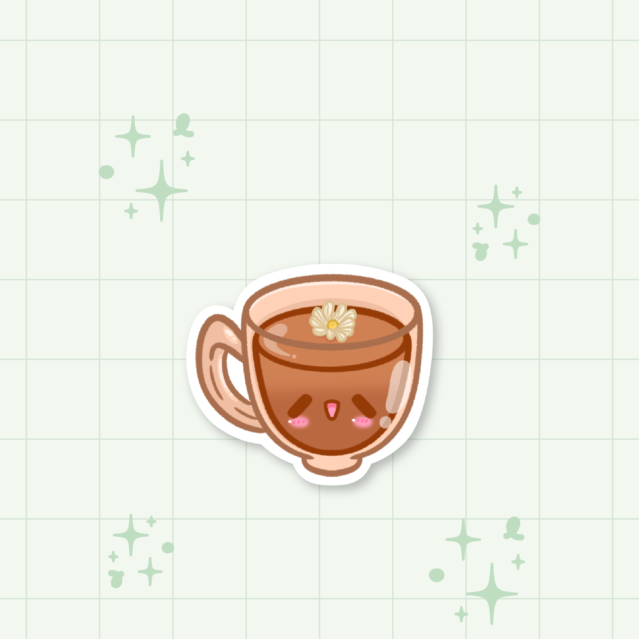 Spring Vibes: Chamomile Tea Die-Cut Sticker 🌼