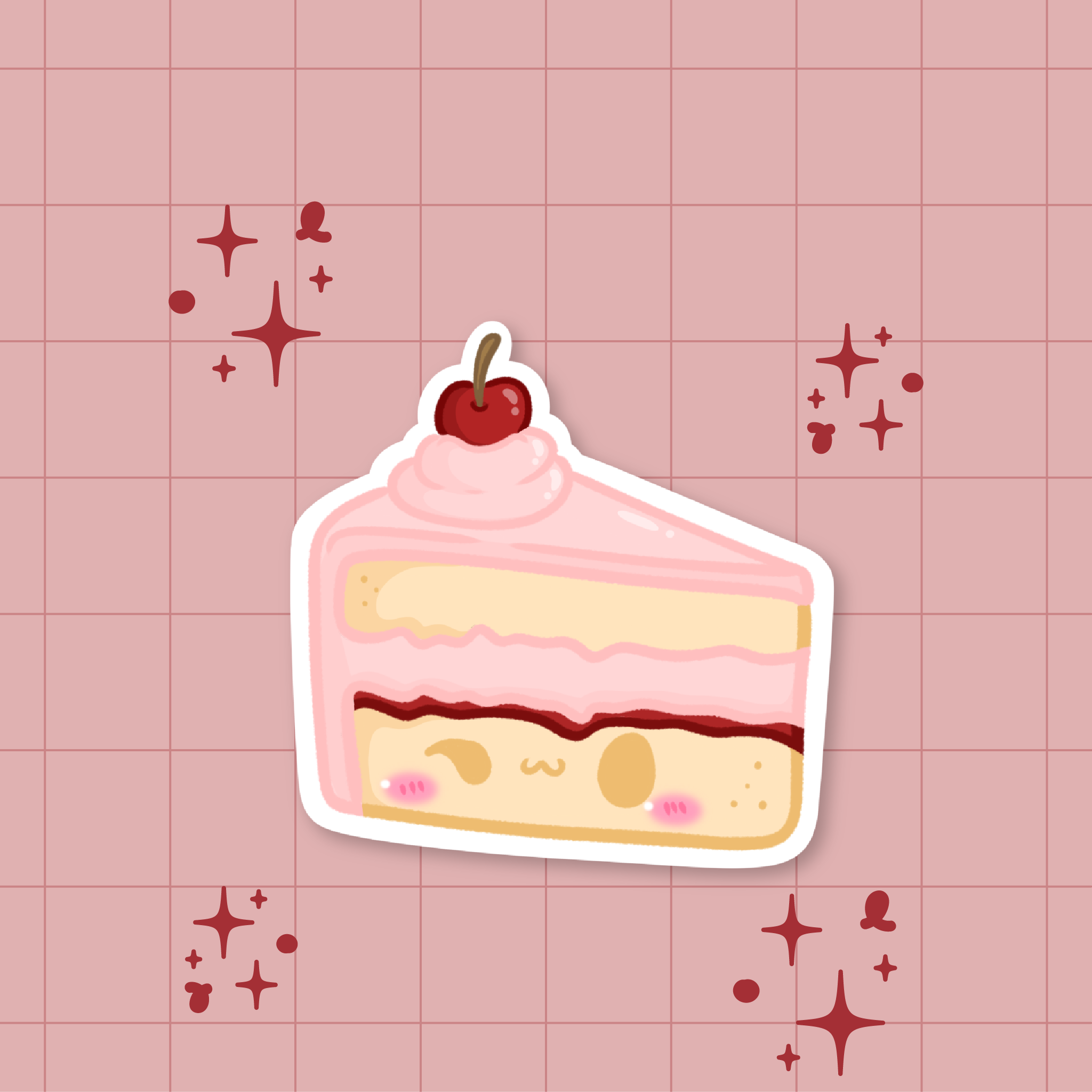Cherry Cake Die-Cut Sticker 🍒