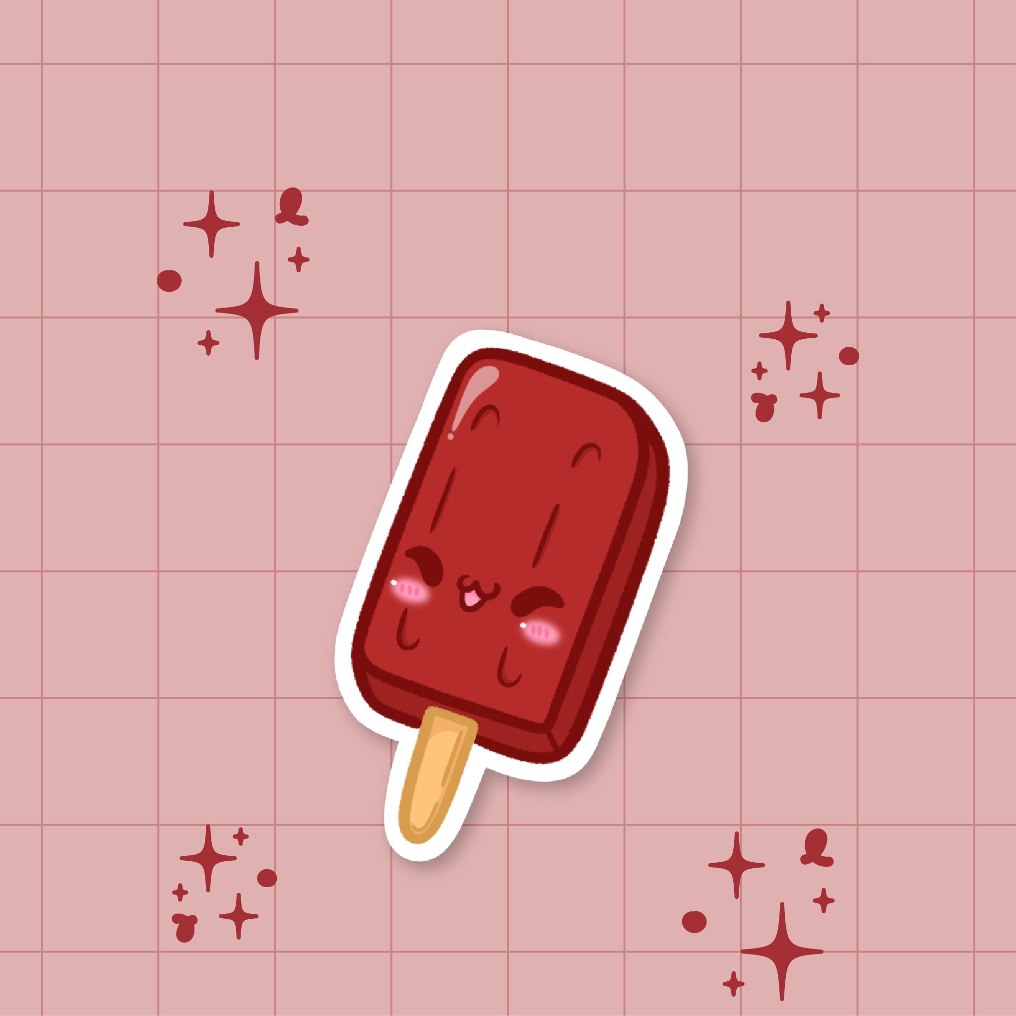 Cherry Popsicle Die-Cut Sticker 🍒