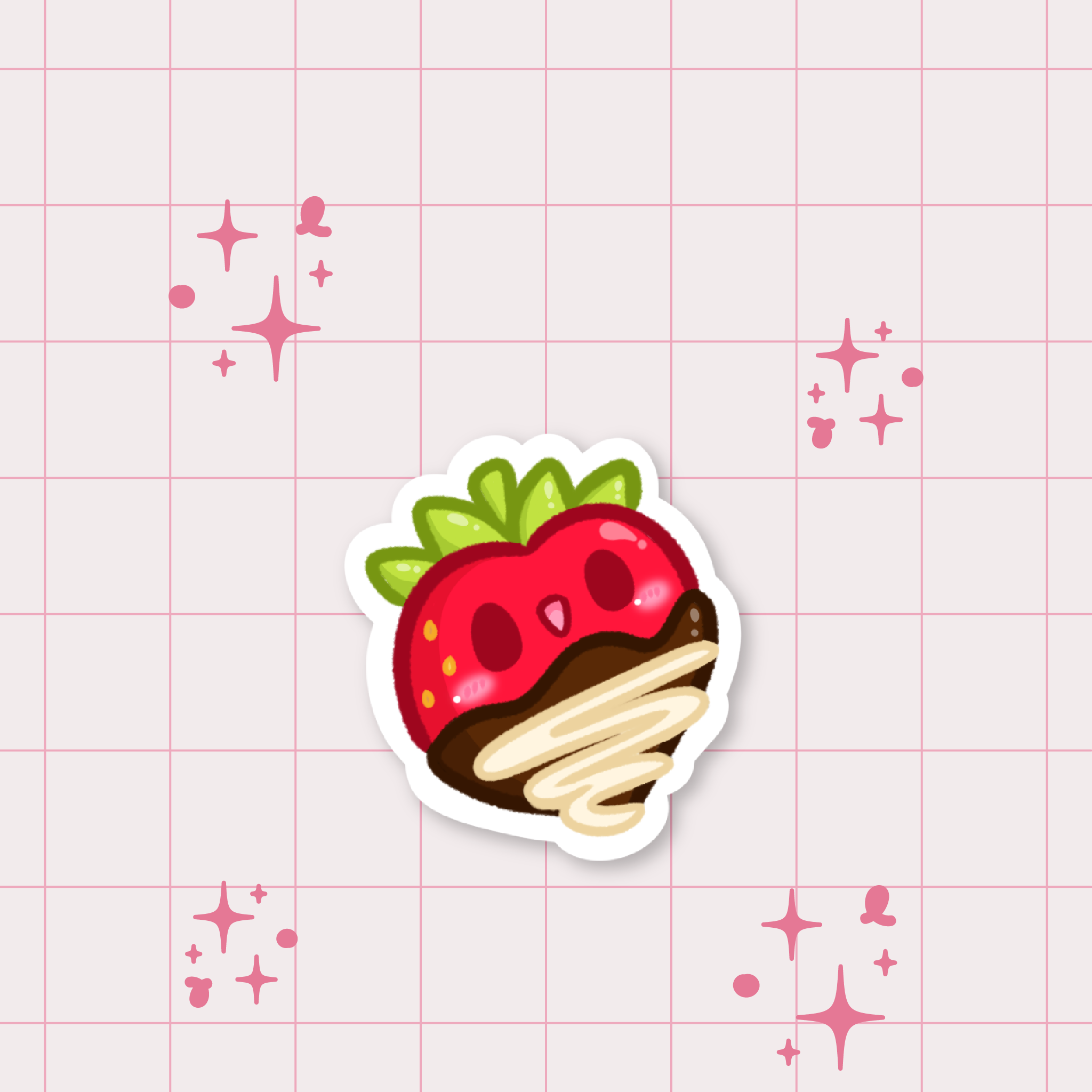 Chocolate-Covered Strawberry Die-Cut Sticker 🍓