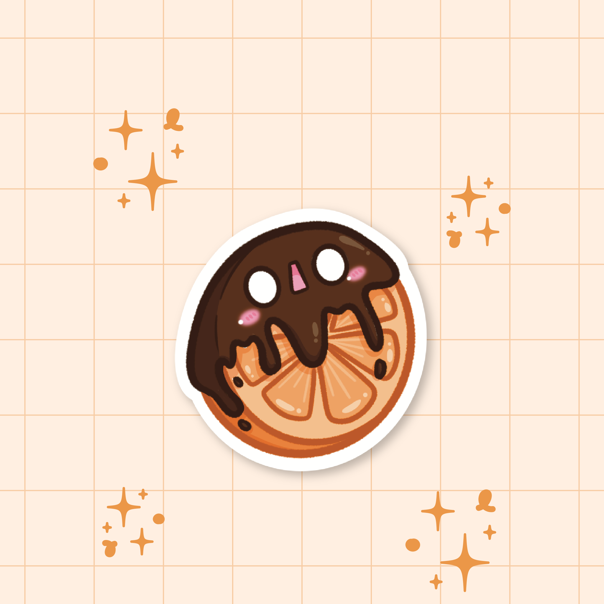 Chocolate-Covered Orange Die-Cut Sticker 🍊