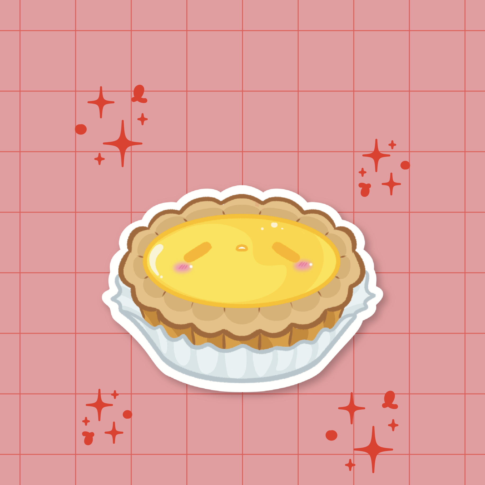 Egg Tart Die-Cut Sticker 🥟