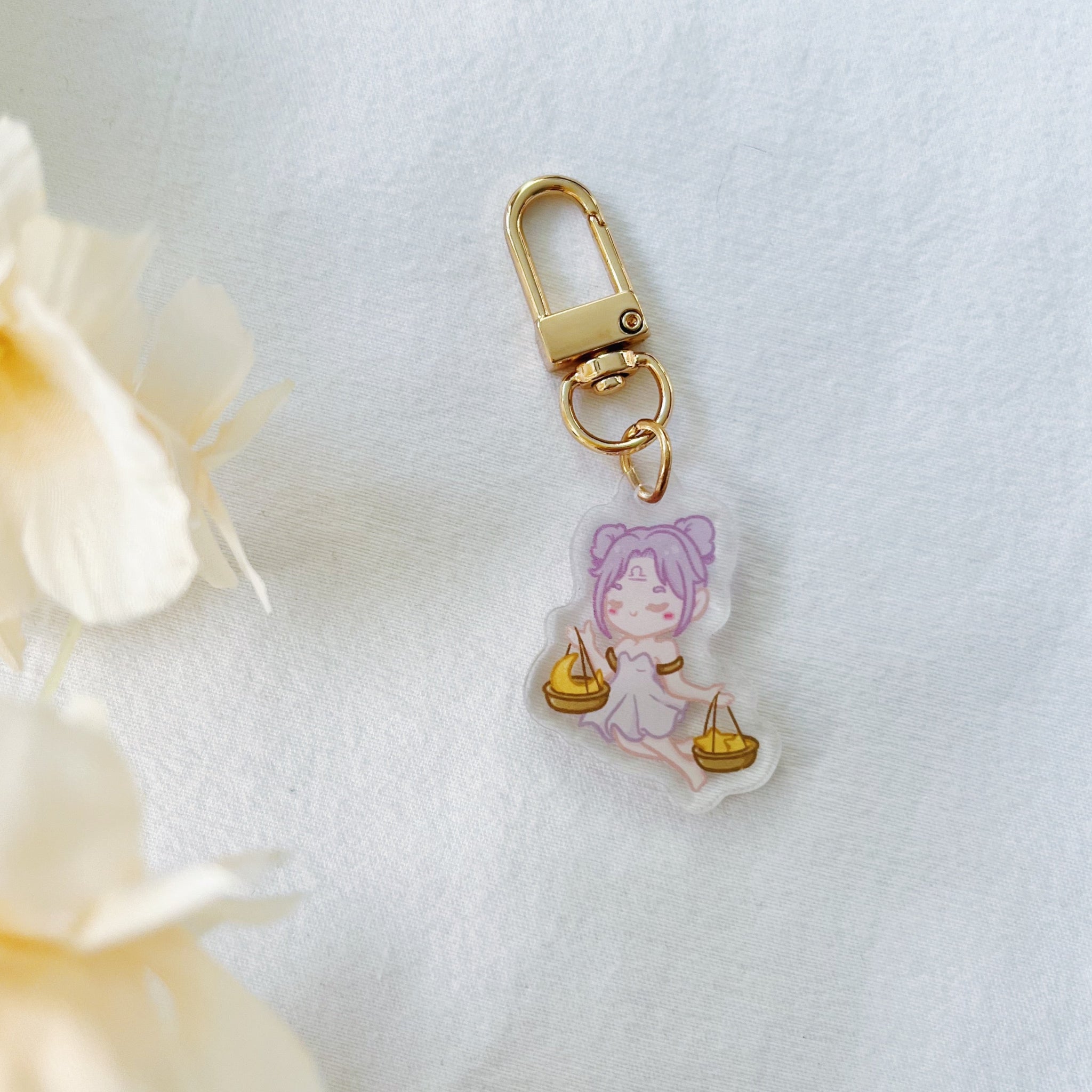 Libra: The Aesthetic Visionary | Zodiac Acrylic Keychain ⭐️