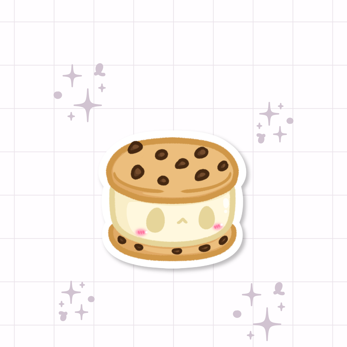 Ice Cream Cookie Sandwich Die-Cut Sticker 🍦