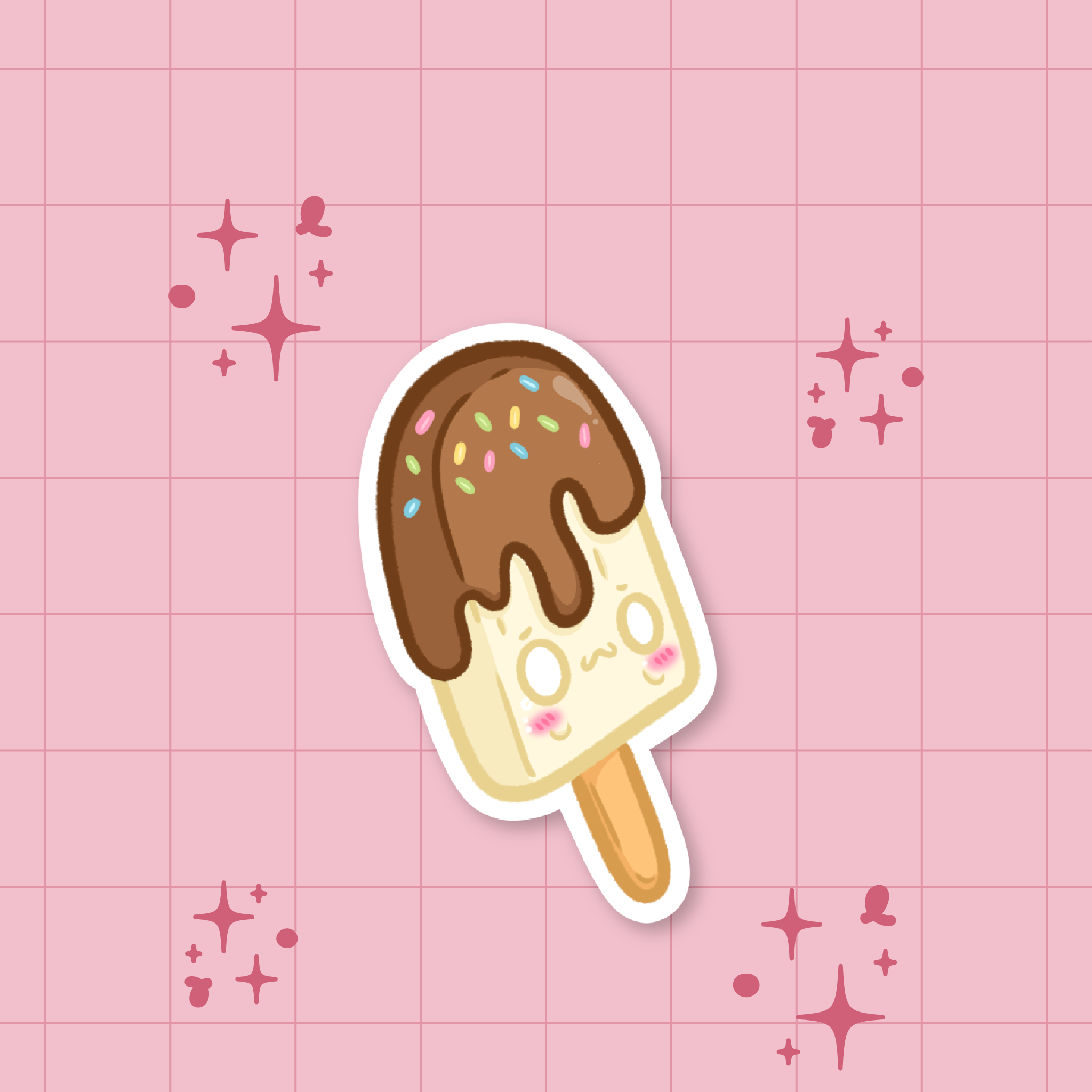 Summer Vibes: Double-Dipped Ice Cream Popsicle Die-Cut Sticker ⛱️