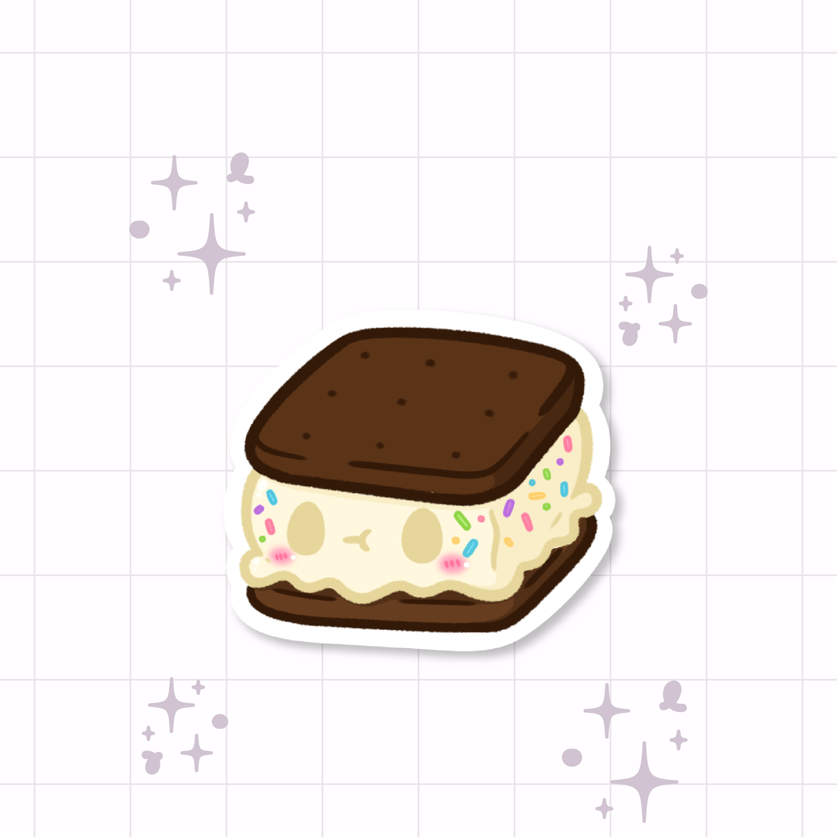 Ice Cream Sandwich Die-Cut Sticker 🍦