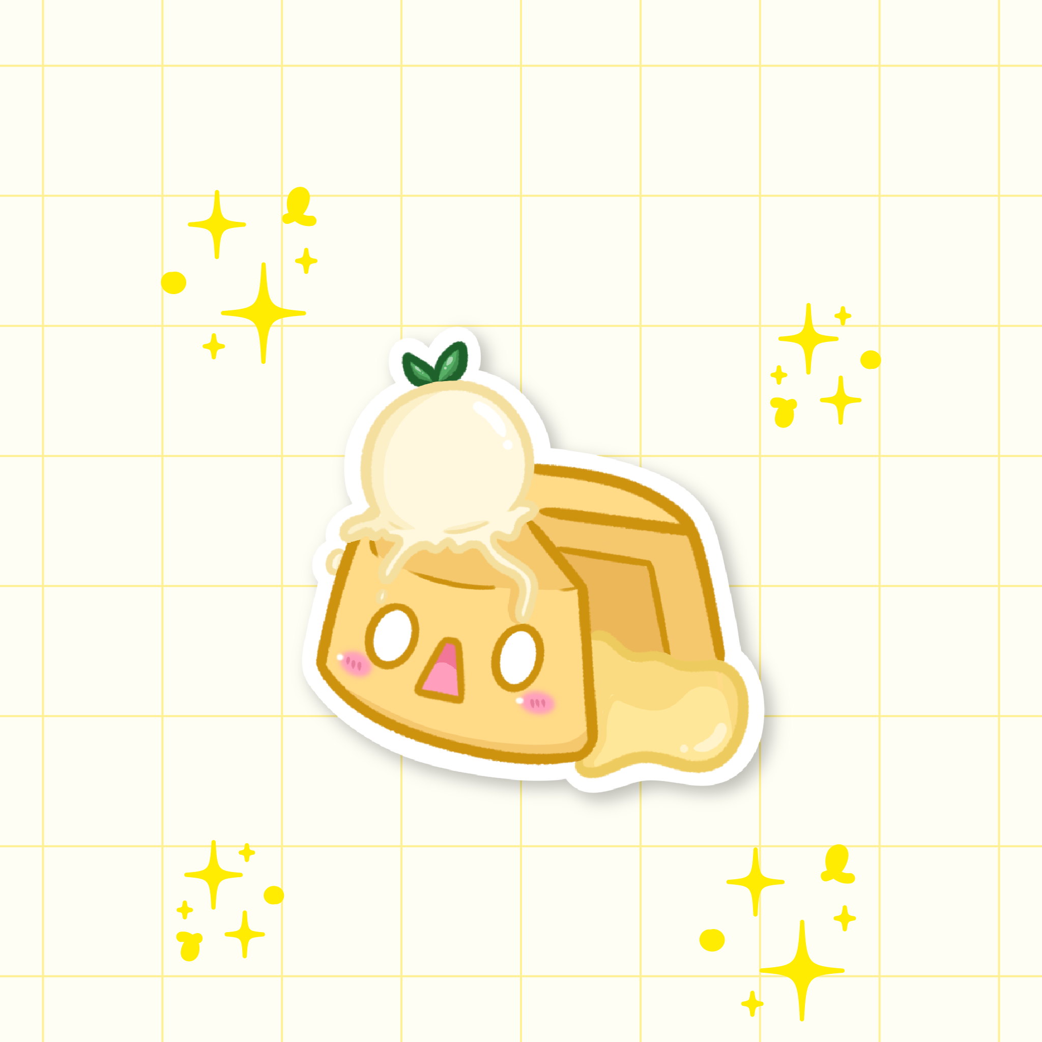 Lemon Lava Cake Die-Cut Sticker 🍋