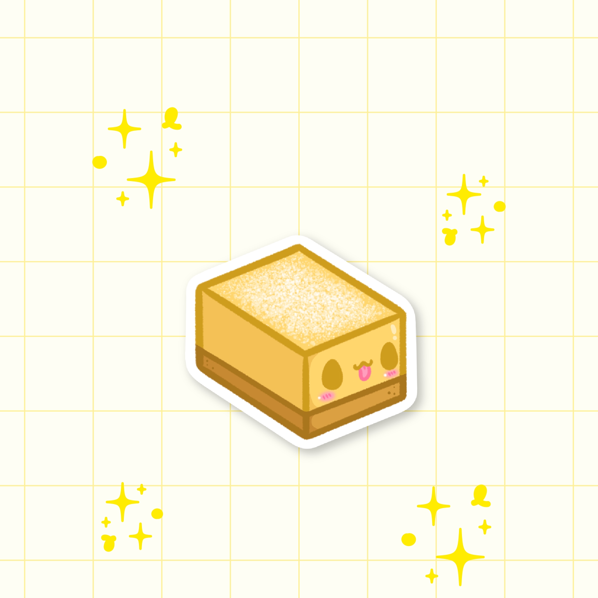 Lemon Square Bar Die-Cut Sticker 🍋