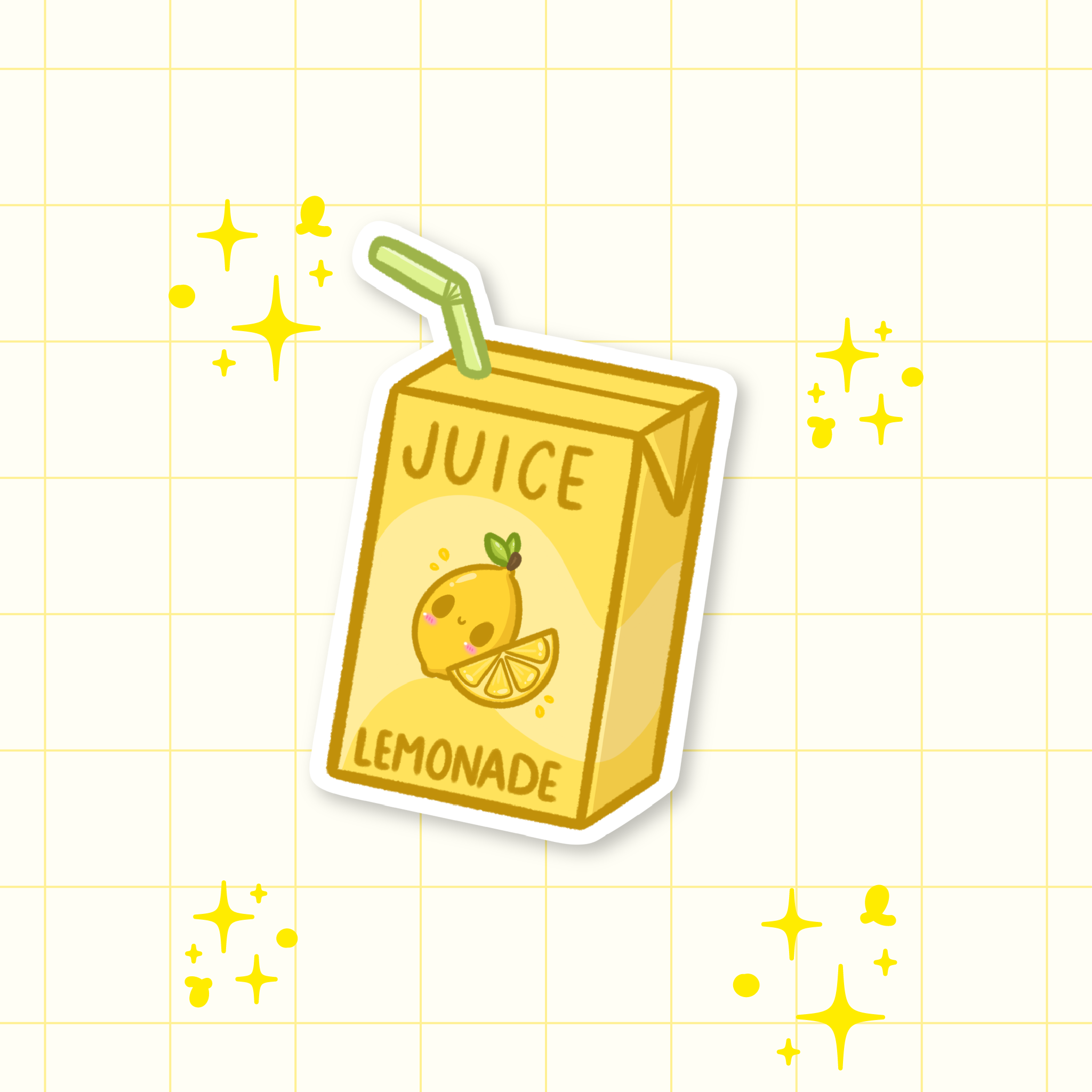 Lemonade Juice Box Die-Cut Sticker 🍋