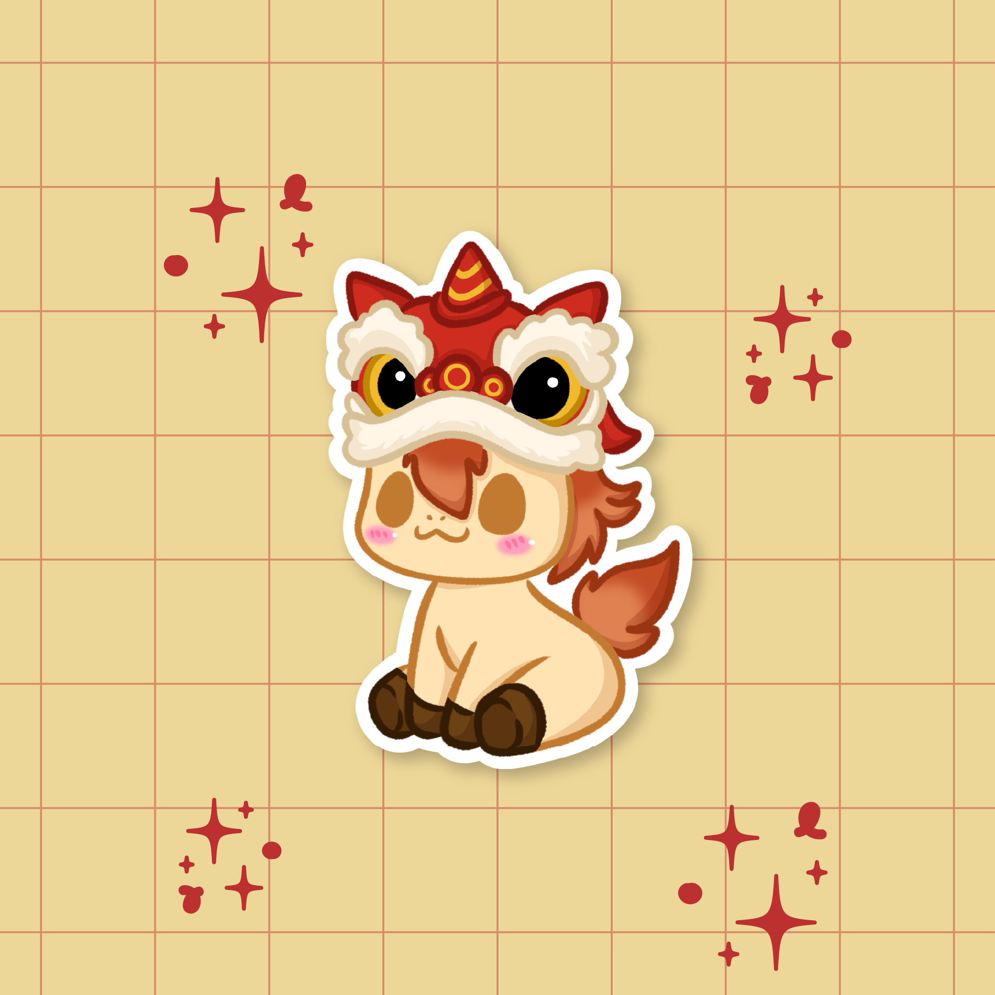 Lucky Fire Horse: Lion Dancer Die-Cut 🔥🐴