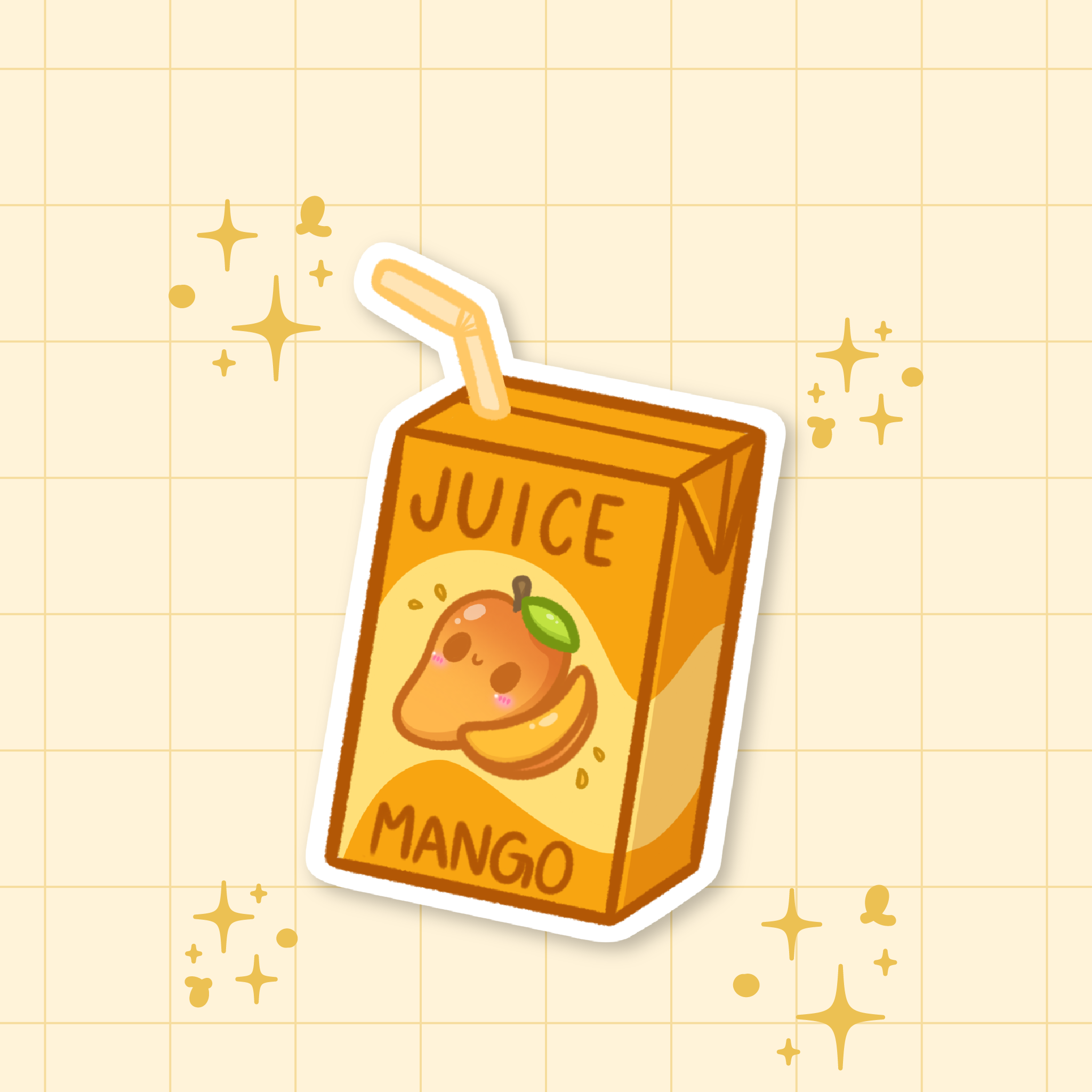 Mango Juice Box Die-Cut Sticker 🥭