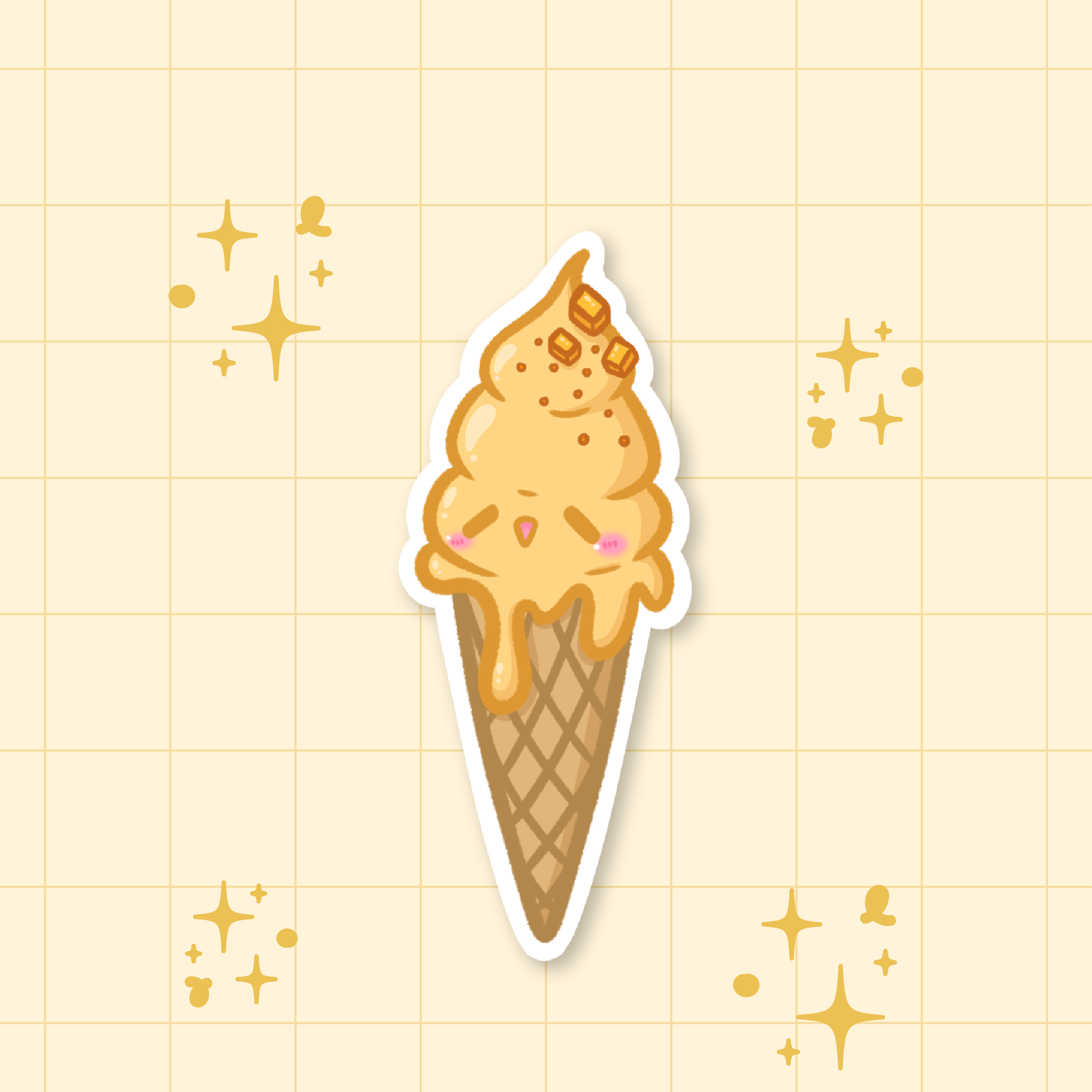 Mango Sorbet Ice Cream Die-Cut Sticker 🥭