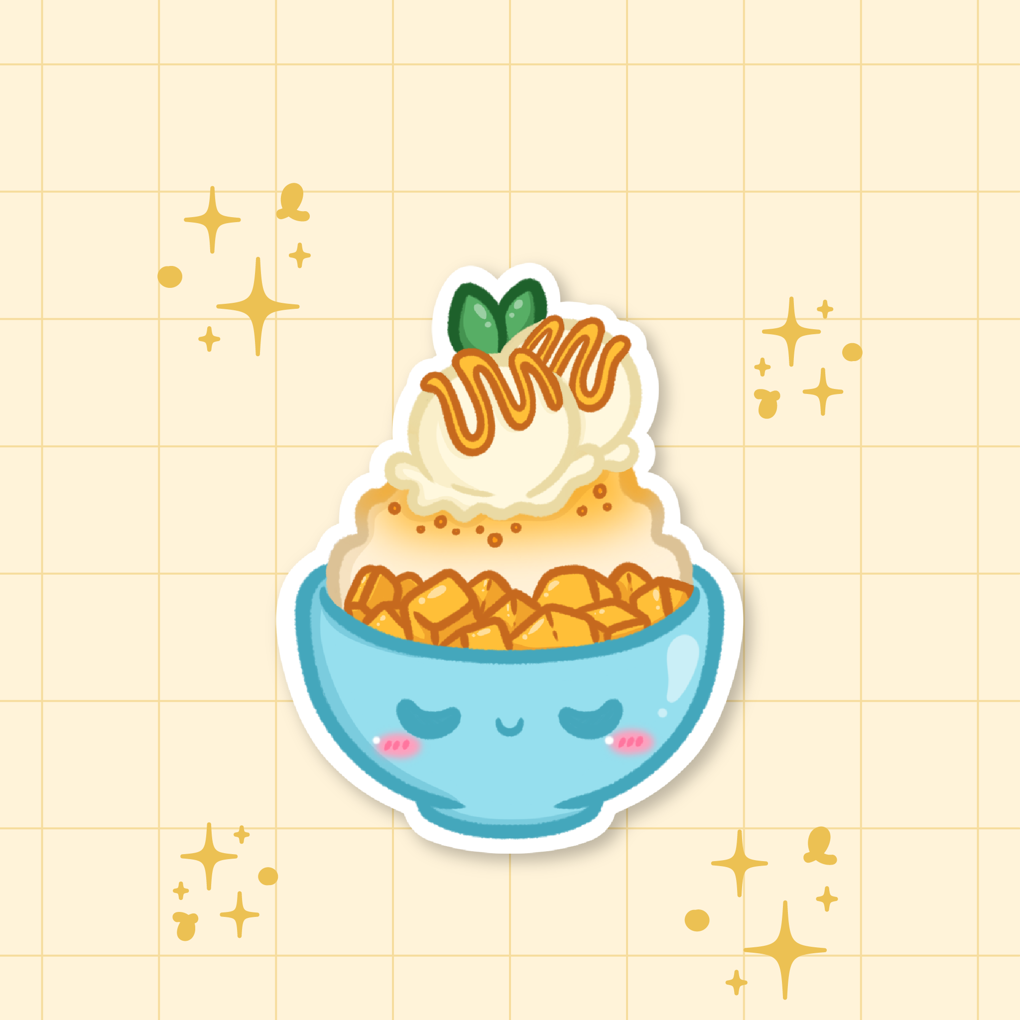 Mango Shaved Ice Die-Cut Sticker 🥭