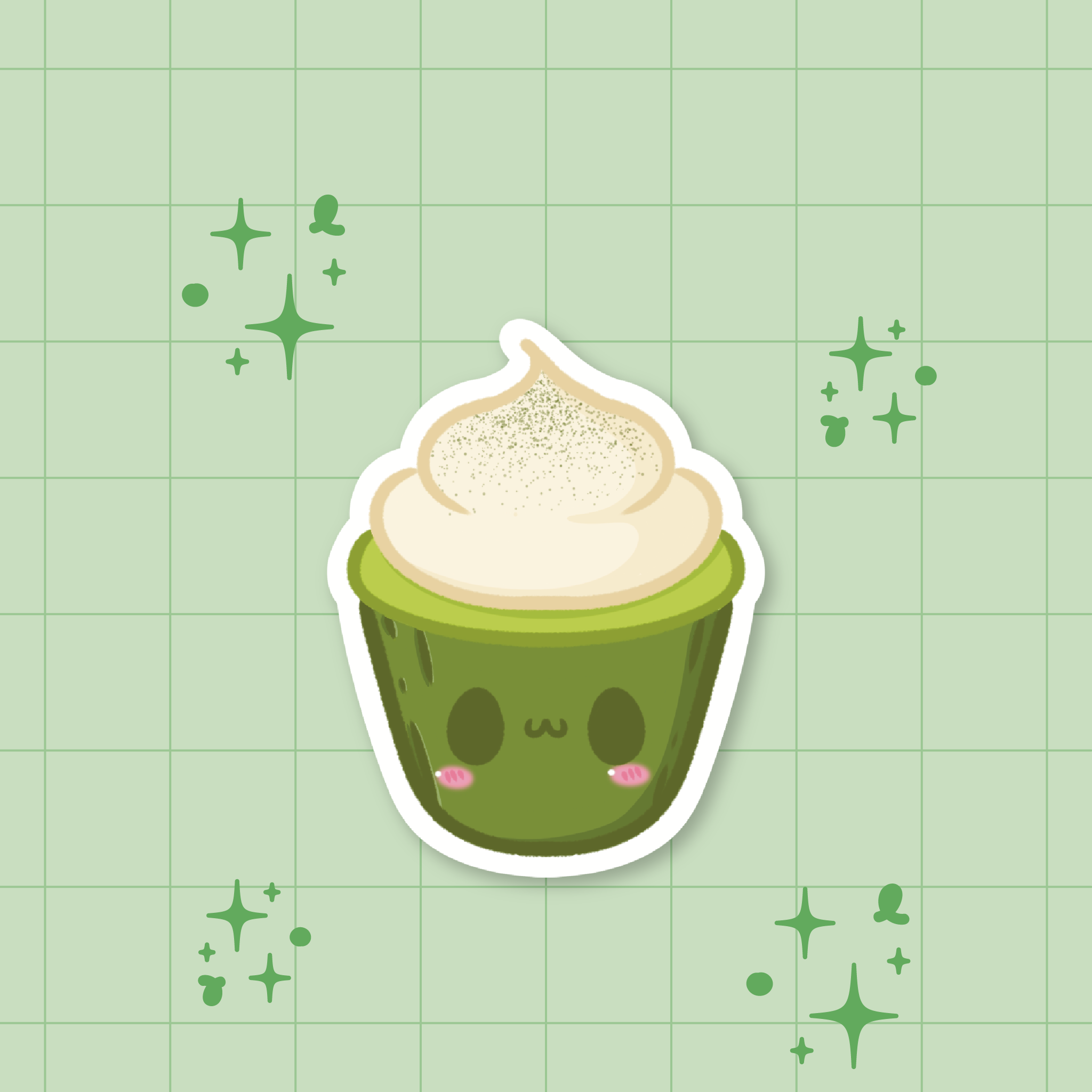 Matcha Cupcake Die-Cut Sticker 🍵