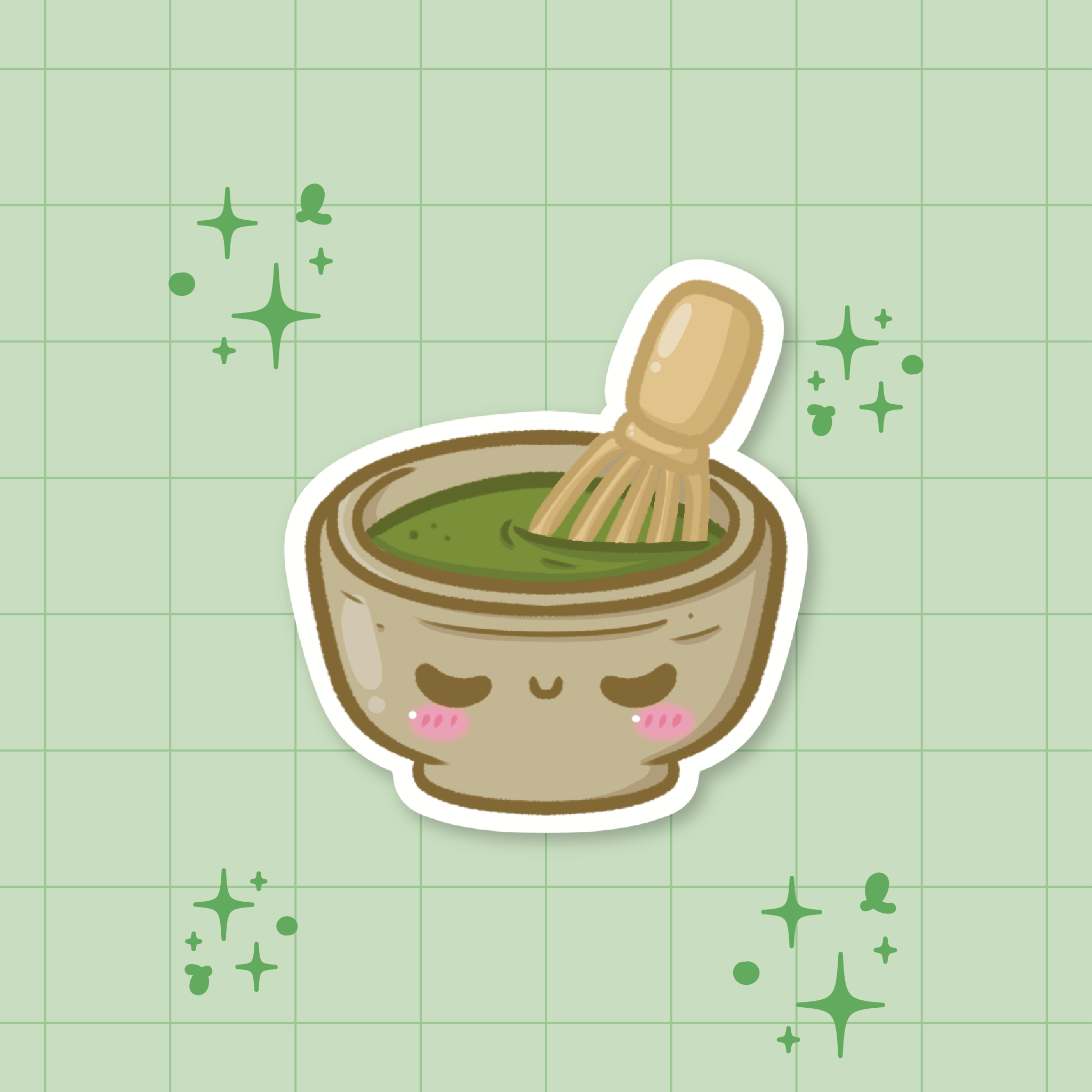Matcha Ceremonial Green Tea Die-Cut Sticker 🍵