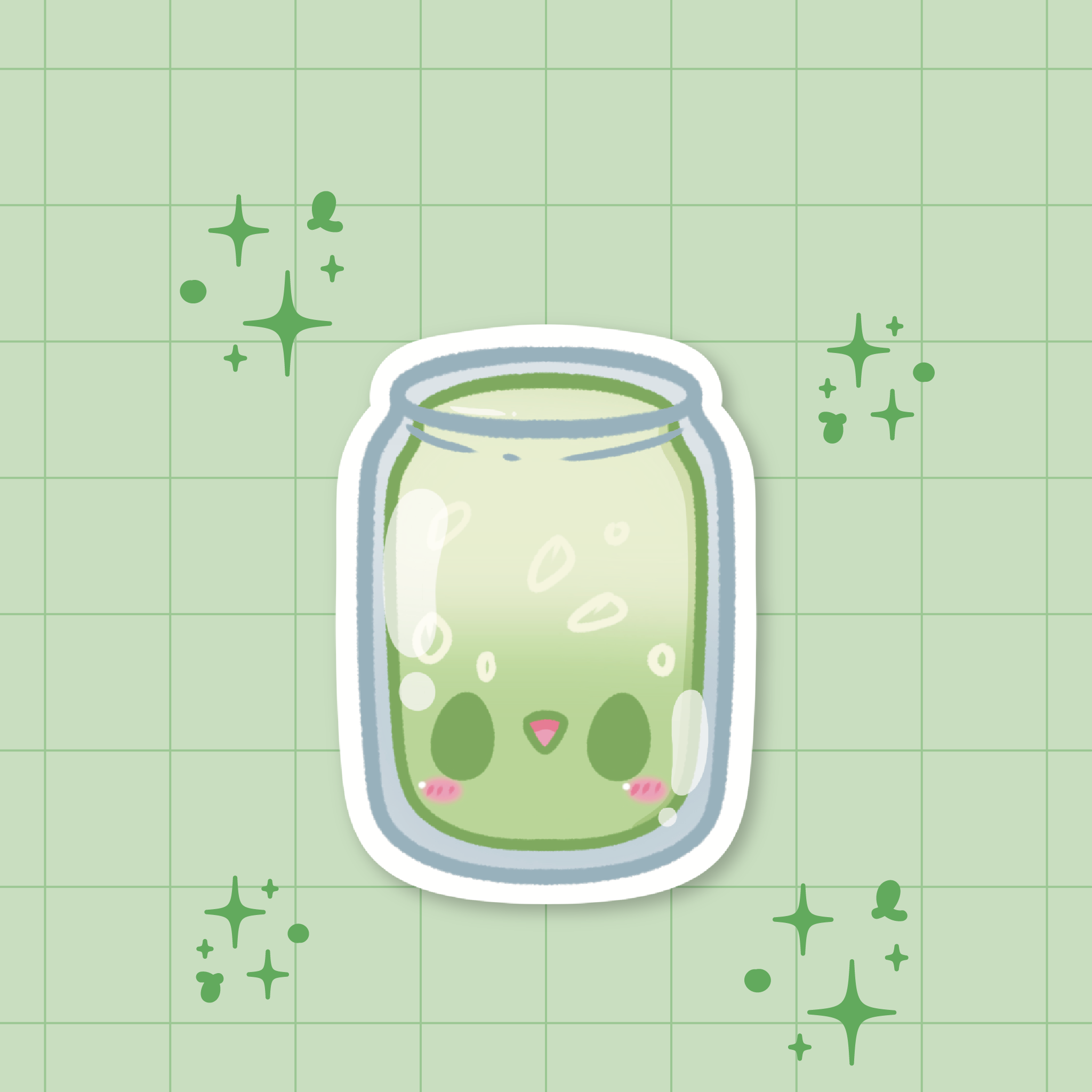 Matcha Iced Latte Die-Cut Sticker 🍵