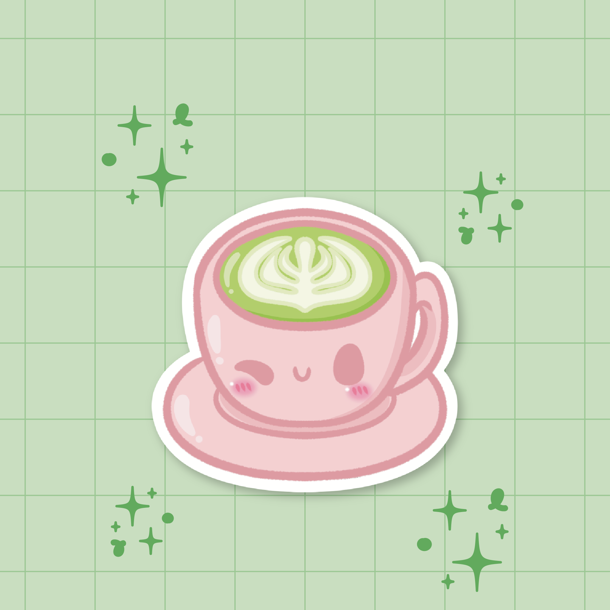 Matcha Latte Die-Cut Sticker 🍵