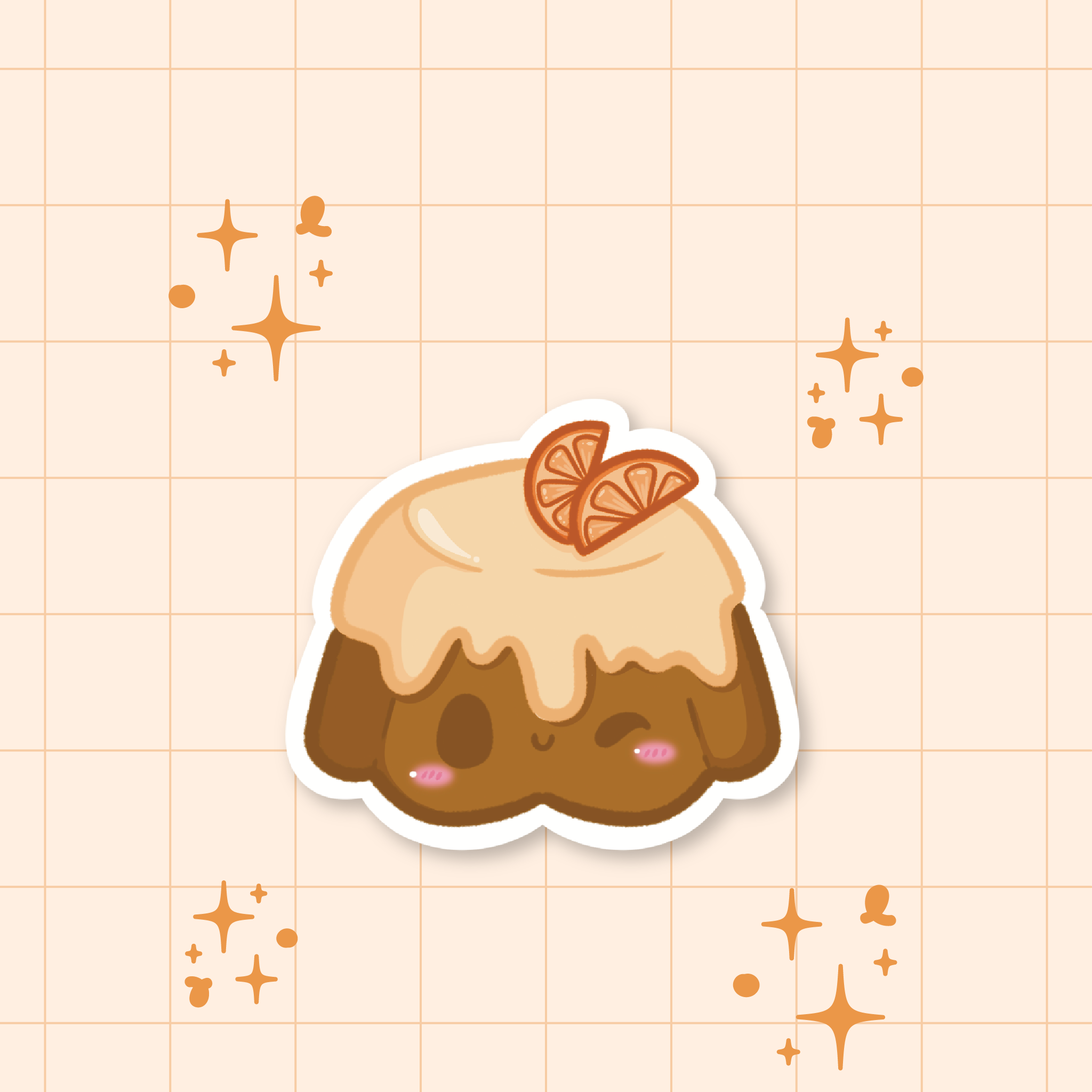 Orange Bundt Cake Die-Cut Sticker 🍊