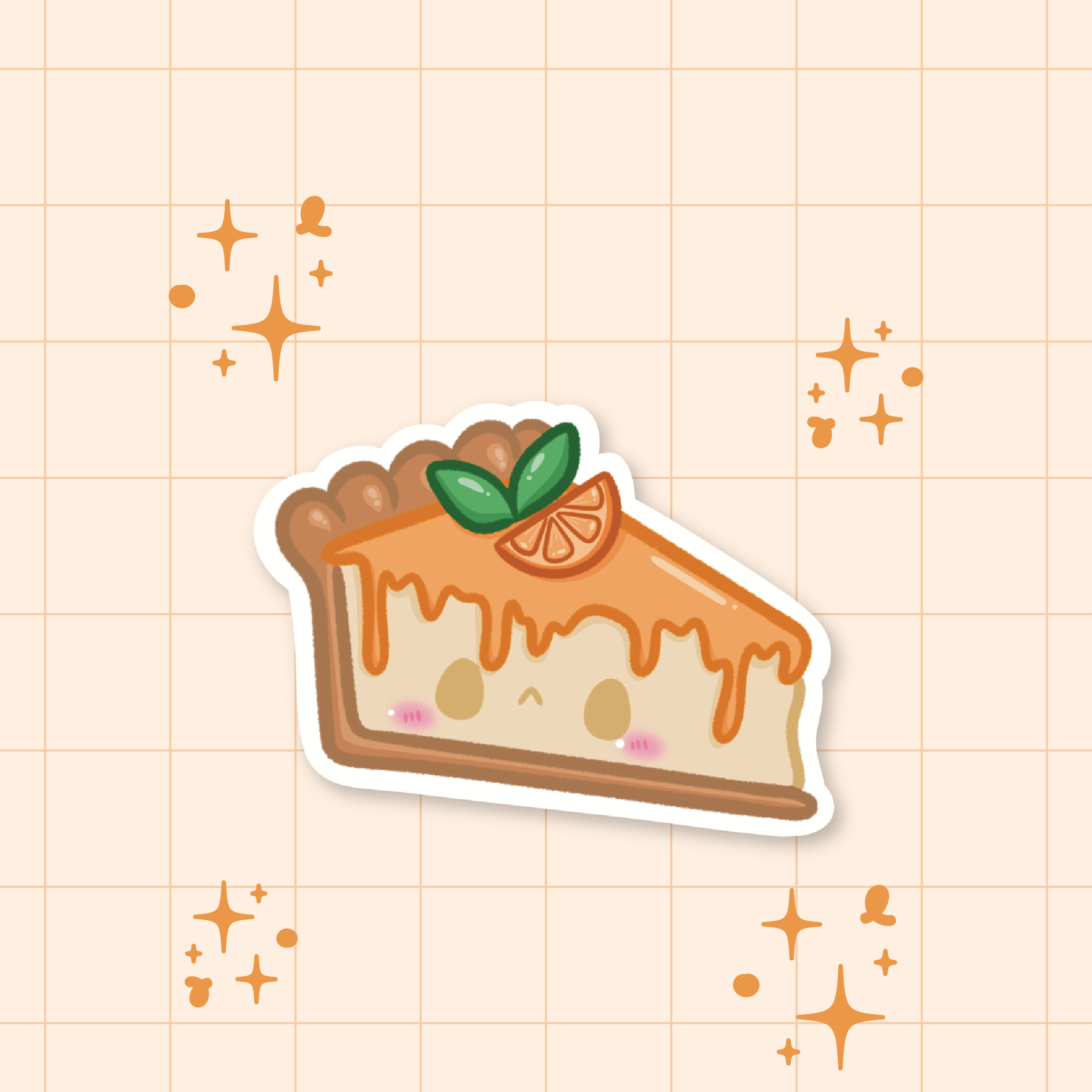 Orange Cheesecake Die-Cut Sticker 🍊