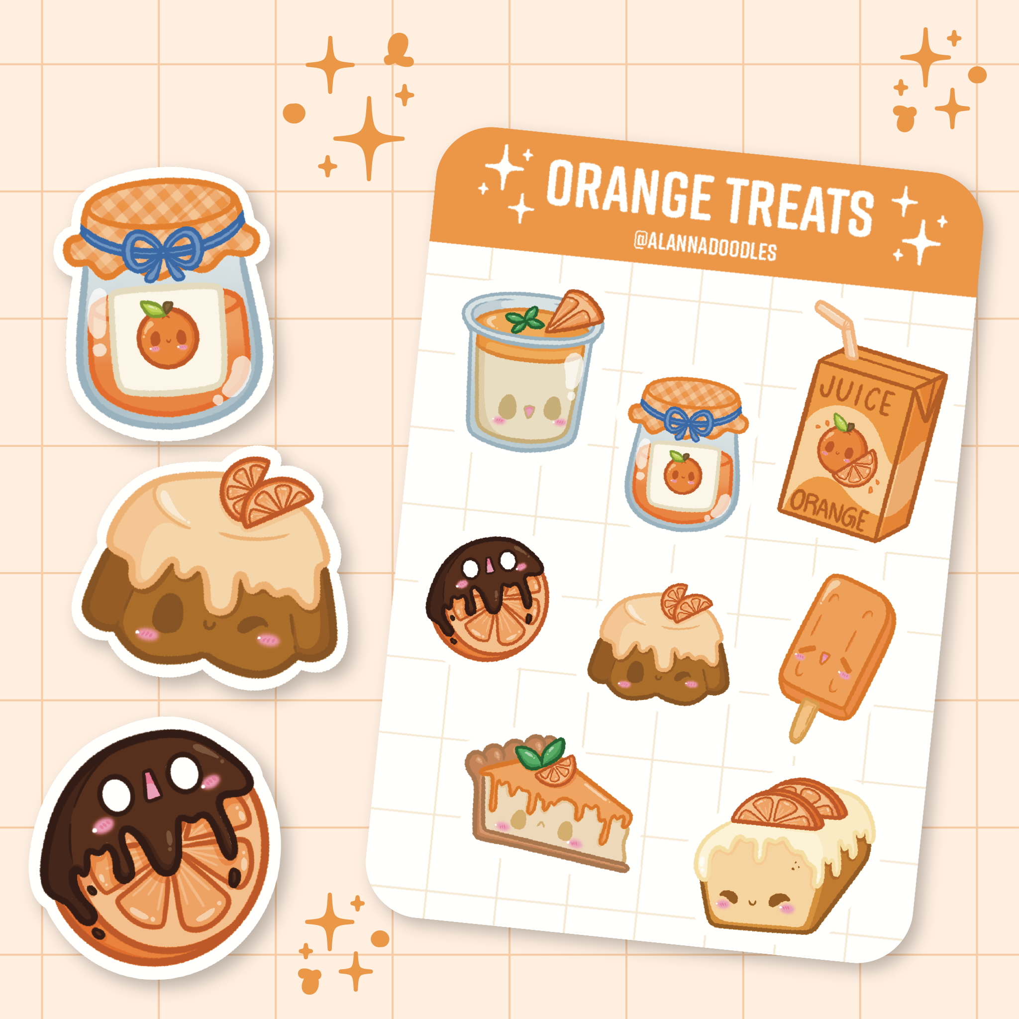 Orange Treats Sticker Sheet 🍊