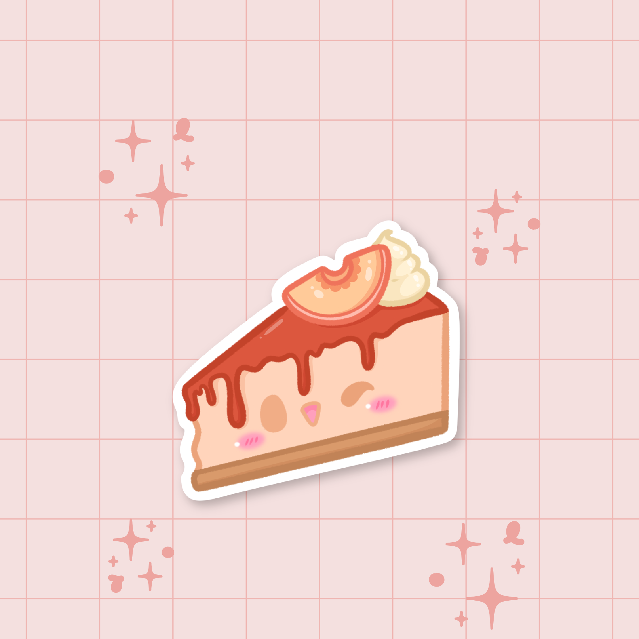 Peach Cheesecake Die-Cut Sticker 🍑