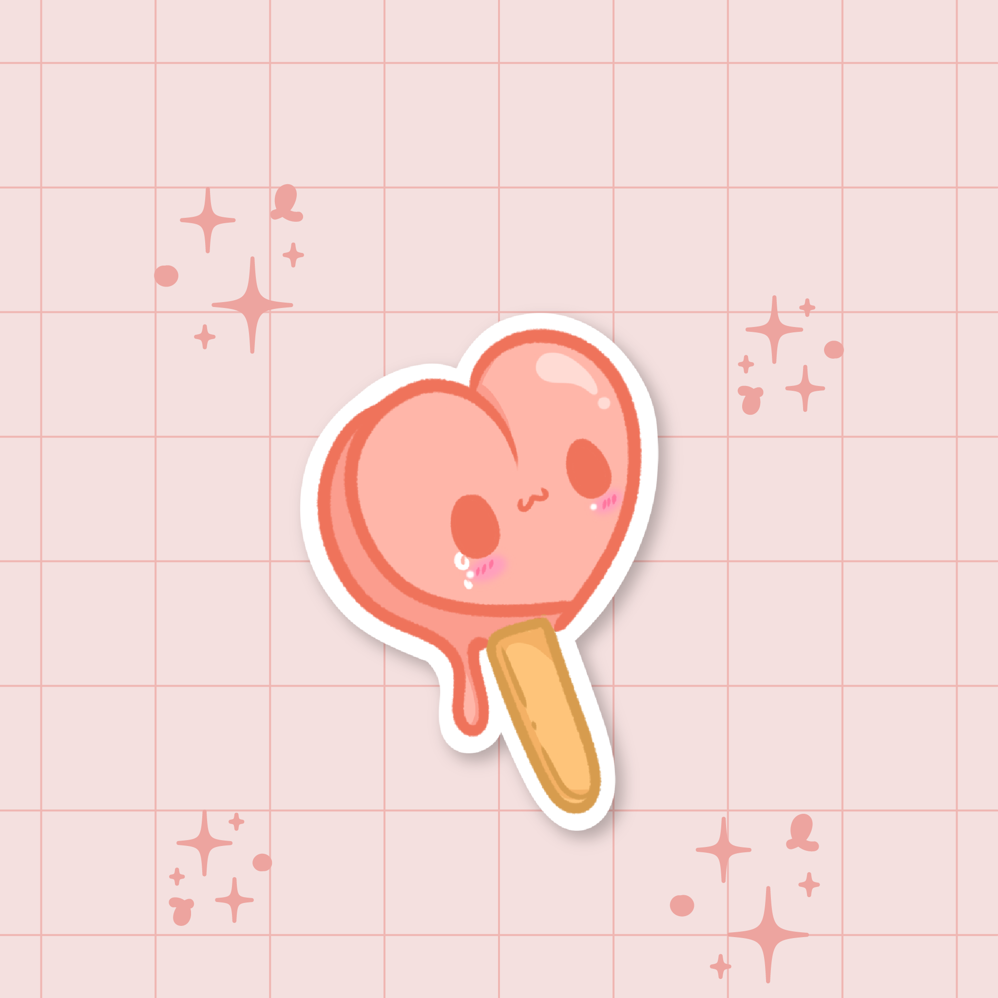Peach Popsicle Die-Cut Sticker 🍑