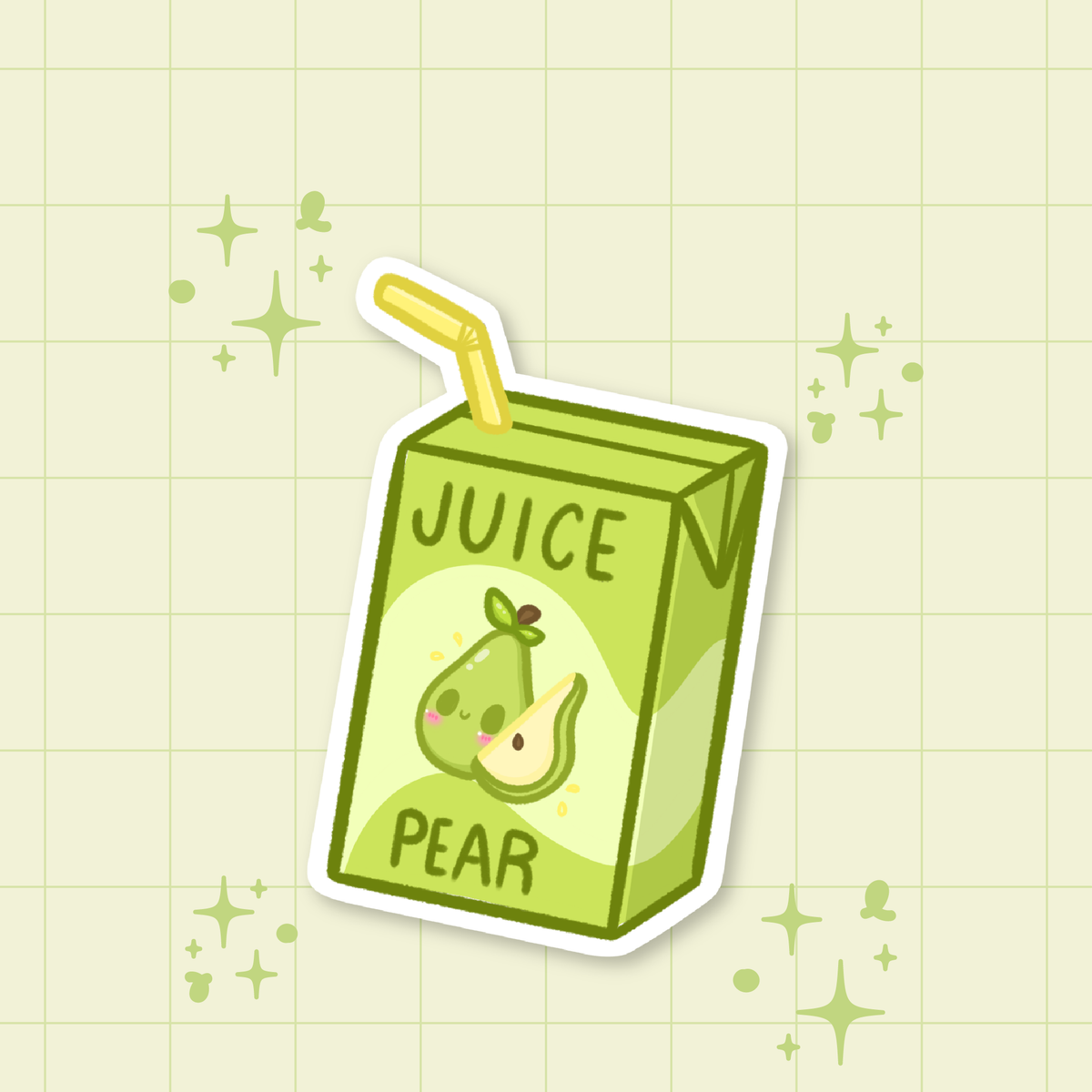 Pear Juice Box Die-Cut Sticker 🍐