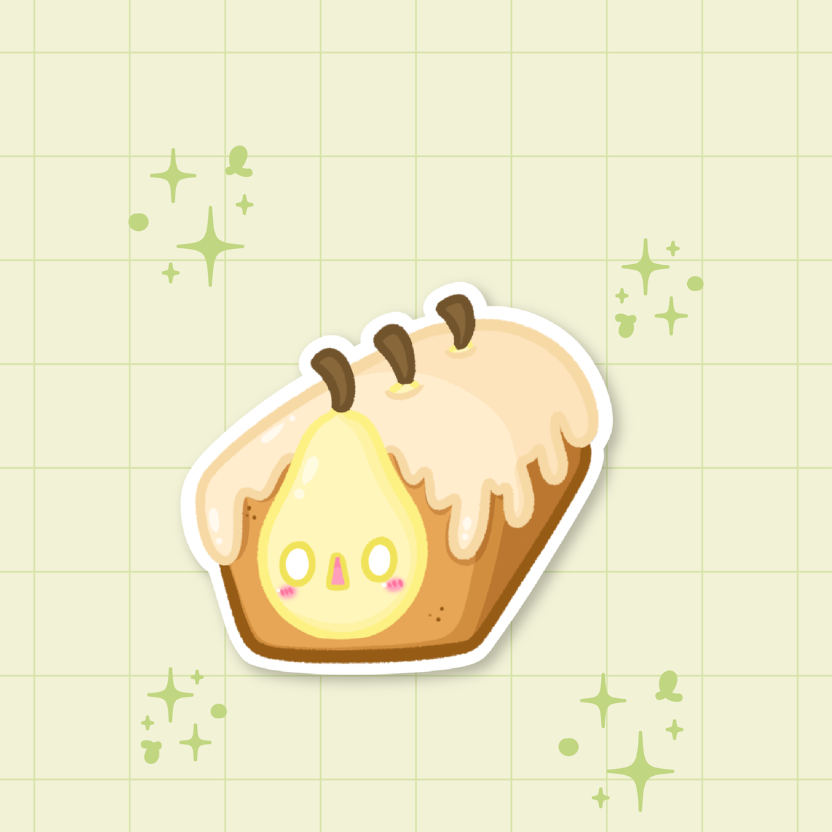 Pear Pound Cake Die-Cut Sticker 🍐