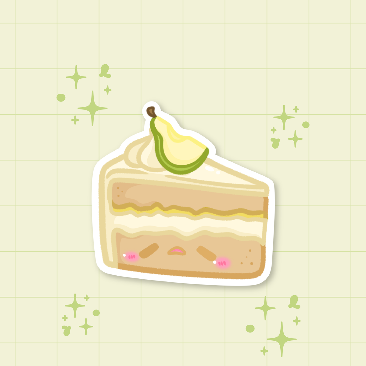 Pear Cake Die-Cut Sticker 🍐
