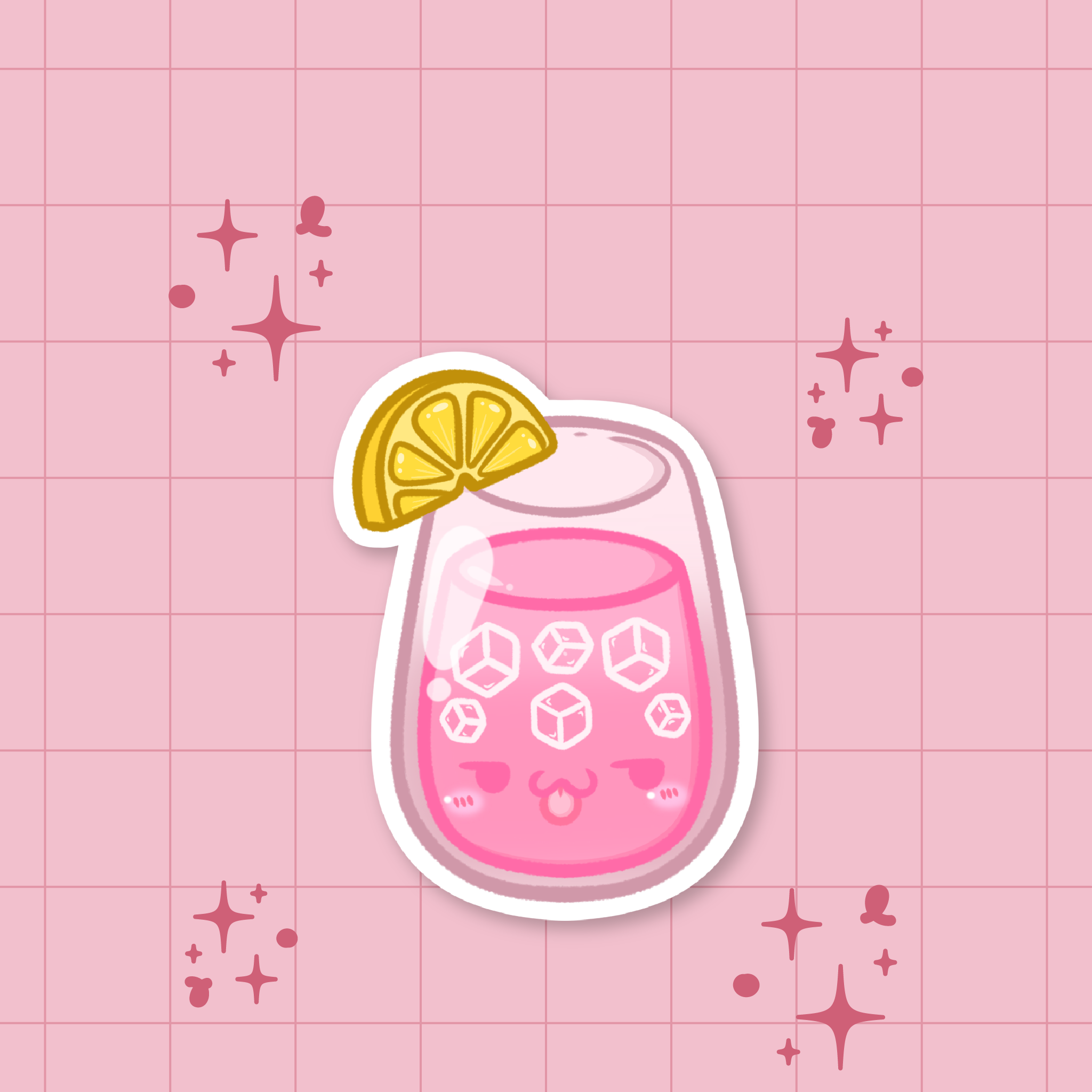 Summer Vibes: Pink Lemonade Die-Cut Sticker ⛱️
