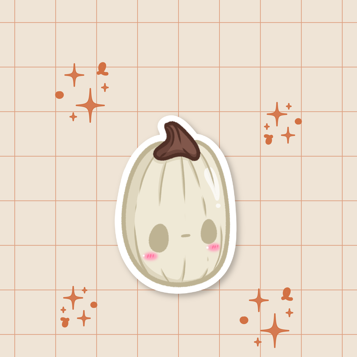 Pumpkin Buddies: Cushaw Squash Die-Cut Sticker 🎃