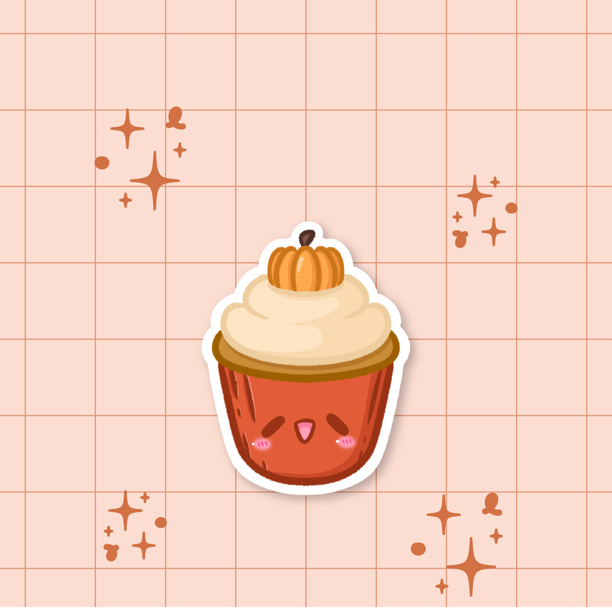 Pumpkin Cupcake Die-Cut Sticker 🎃