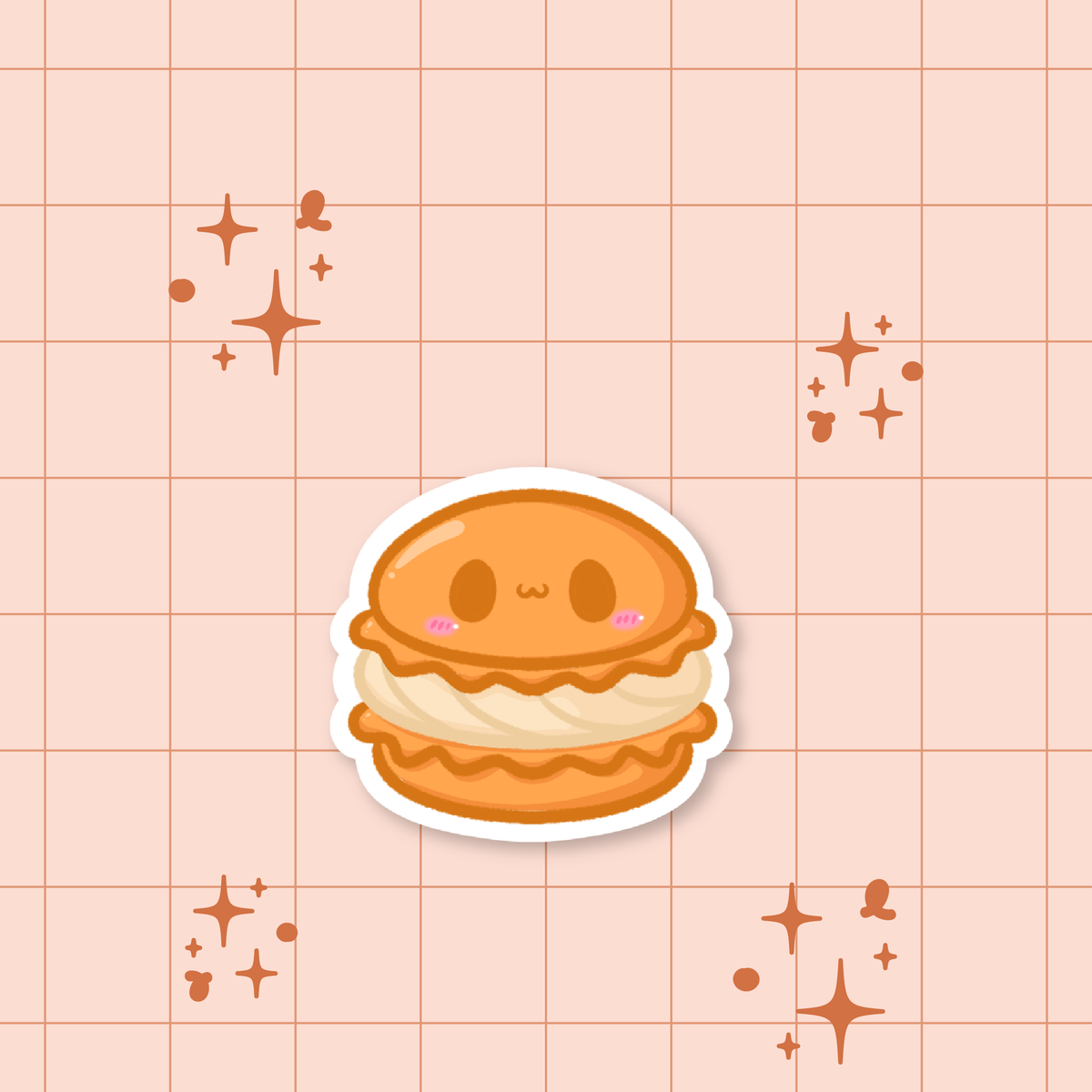 Pumpkin Macaron Die-Cut Sticker 🎃