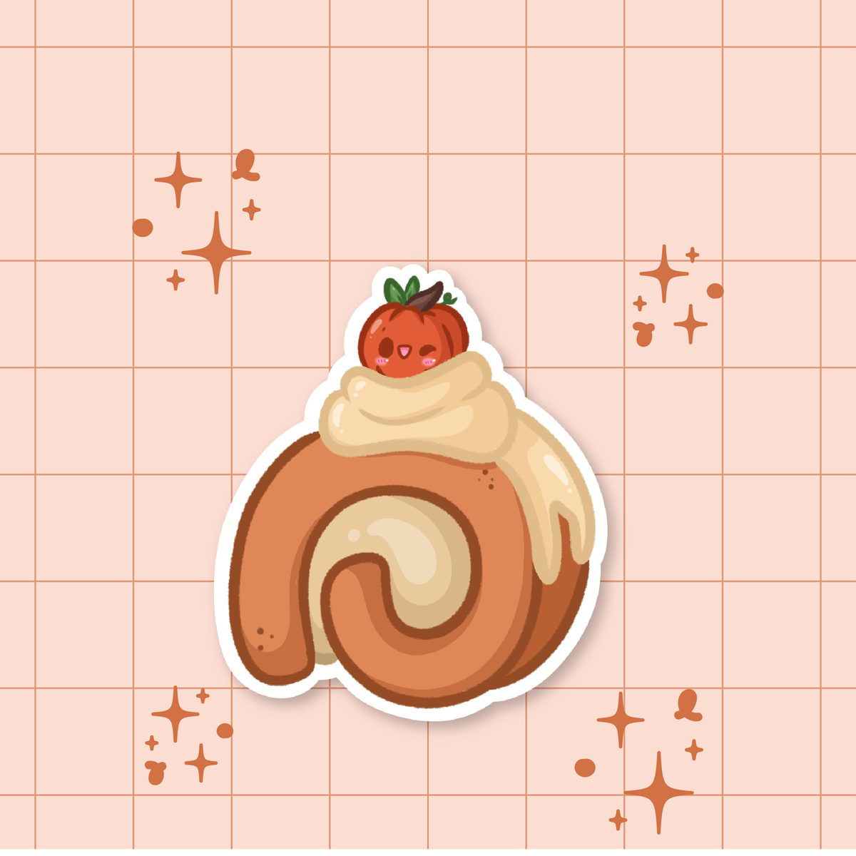 Pumpkin Roll Cake Die-Cut Sticker 🎃