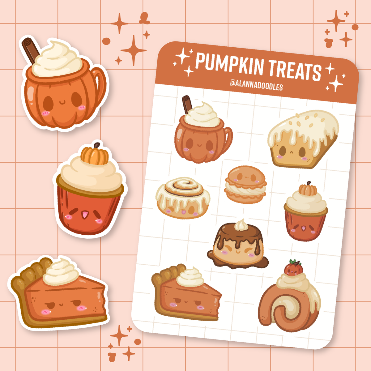 Pumpkin Treats Sticker Sheet 🎃