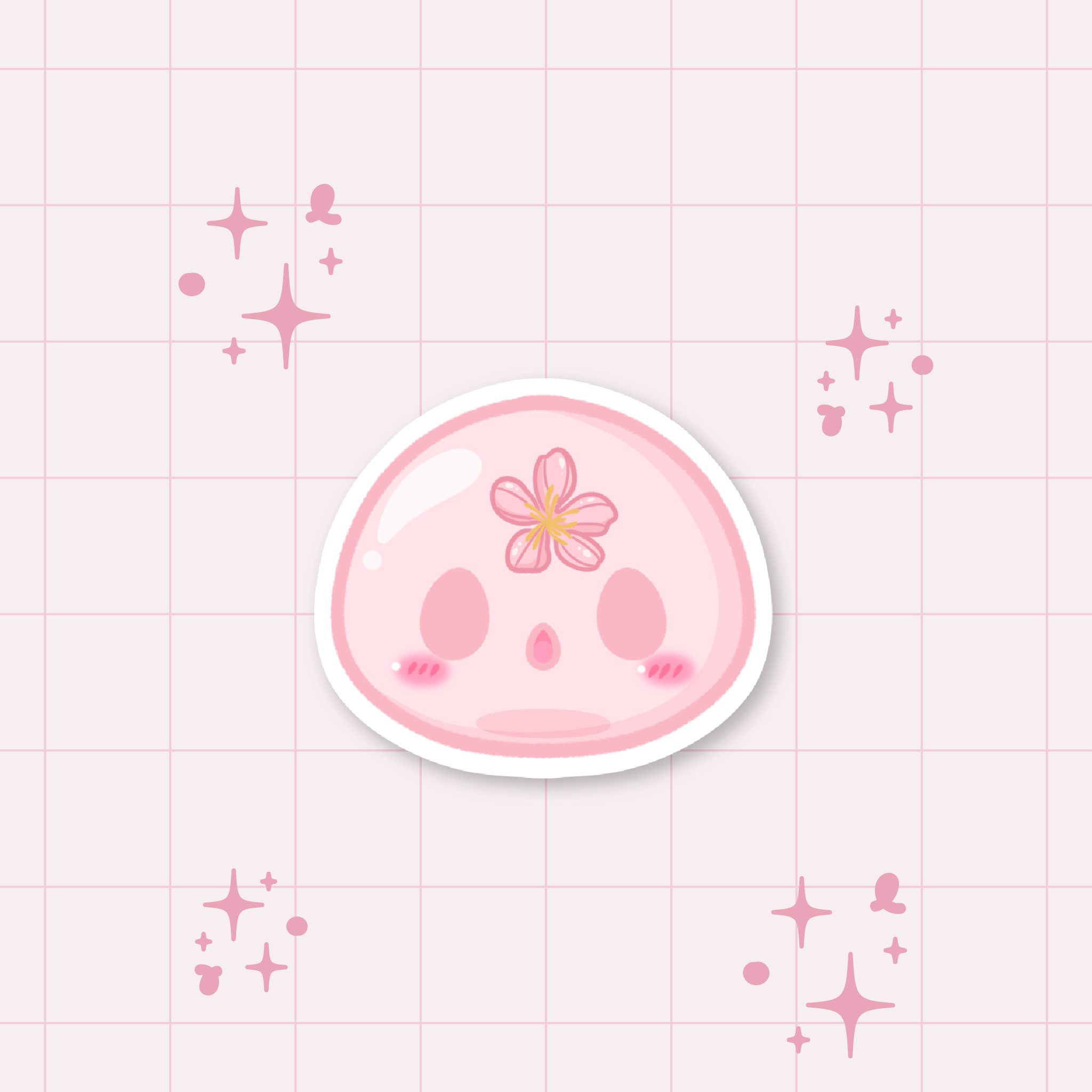Sakura Rain Drop Cake Die-Cut Sticker 🌸